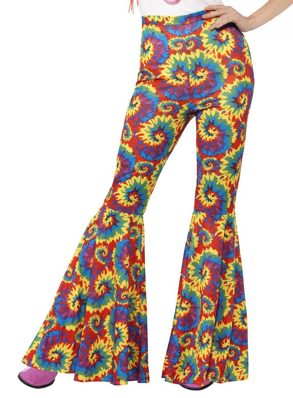 Metamorph Kostüm Hippie Batik Schlaghose, Ein Blick auf diese 70er Jahre Hose erübrigt jeden LSD-Trip!
