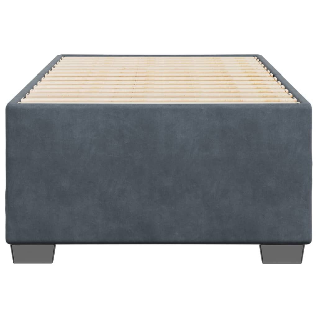 vidaXL Bett Bettgestell ohne Matratze Dunkelgrau 90x200 cm Samt – Bild 4 von 5
