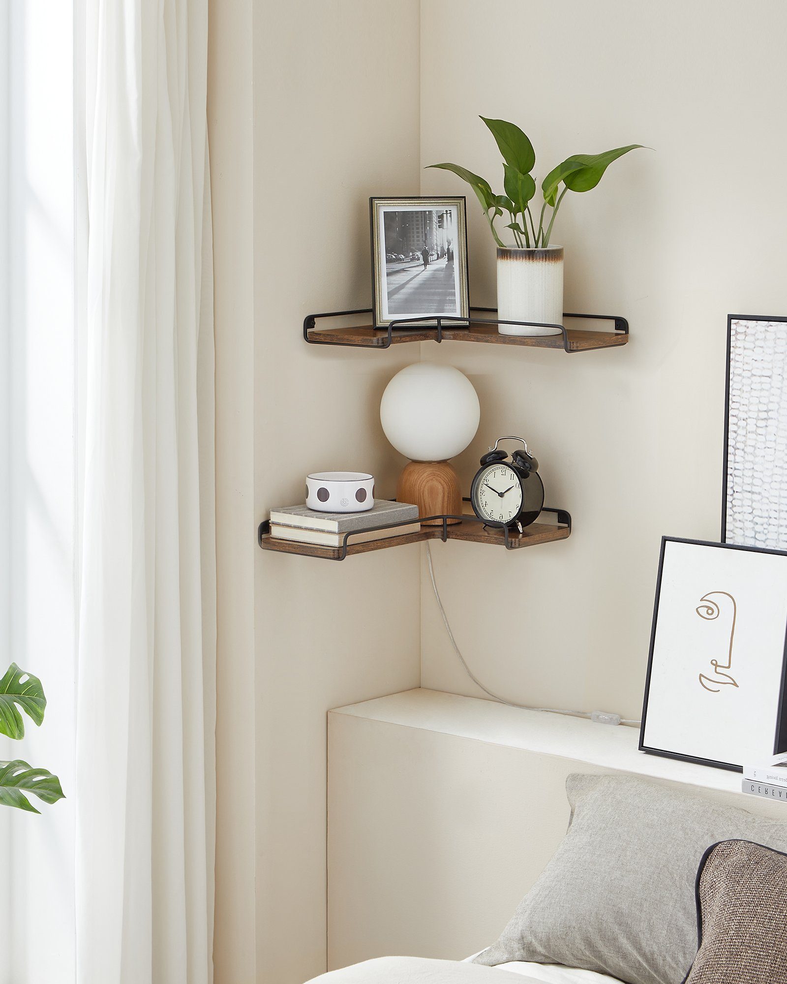 VASAGLE Eckregal, 2-tlg., Wandregal, L-förmiges Eckregal, 2er Set, Industri günstig online kaufen