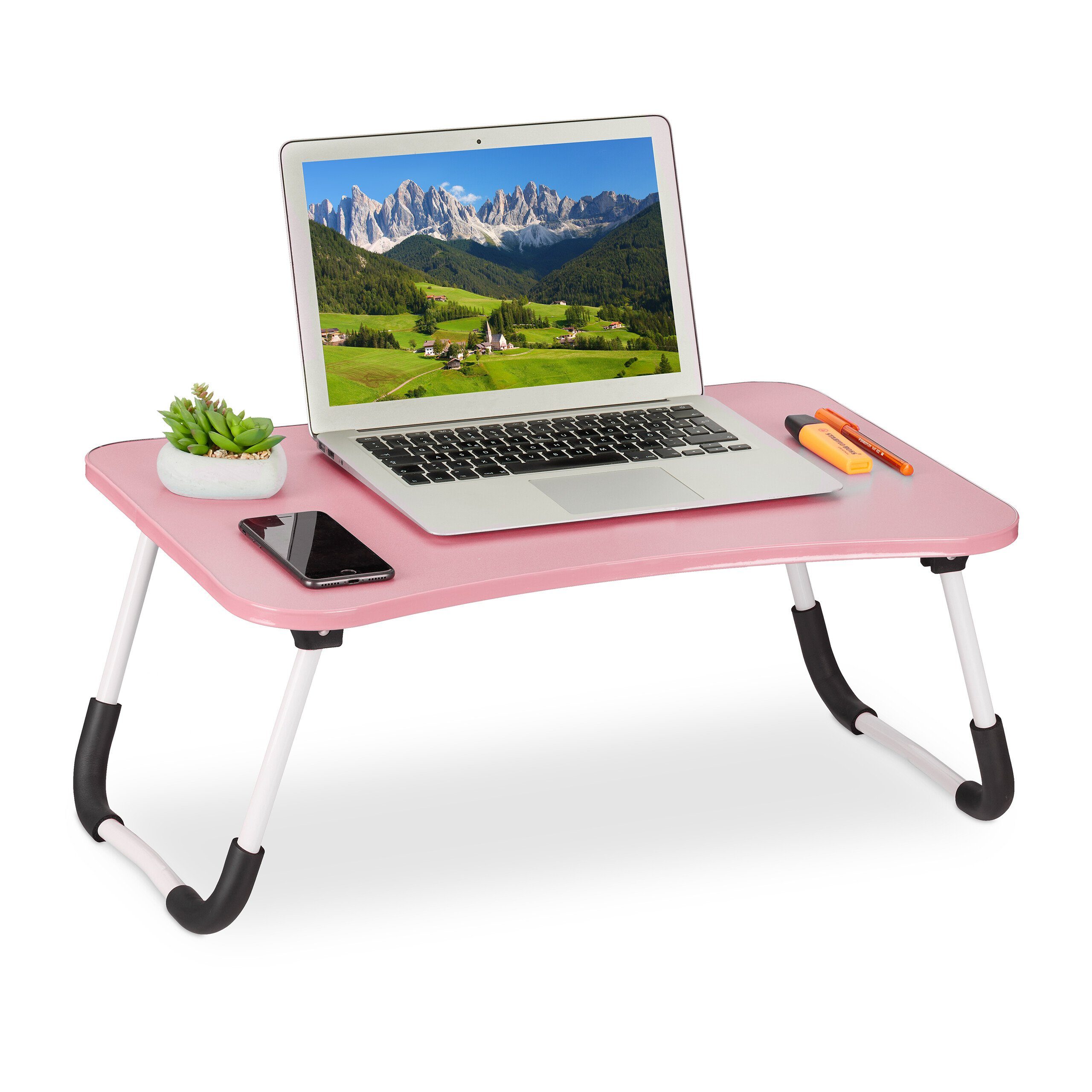 relaxdays Laptoptisch Pinker Laptoptisch