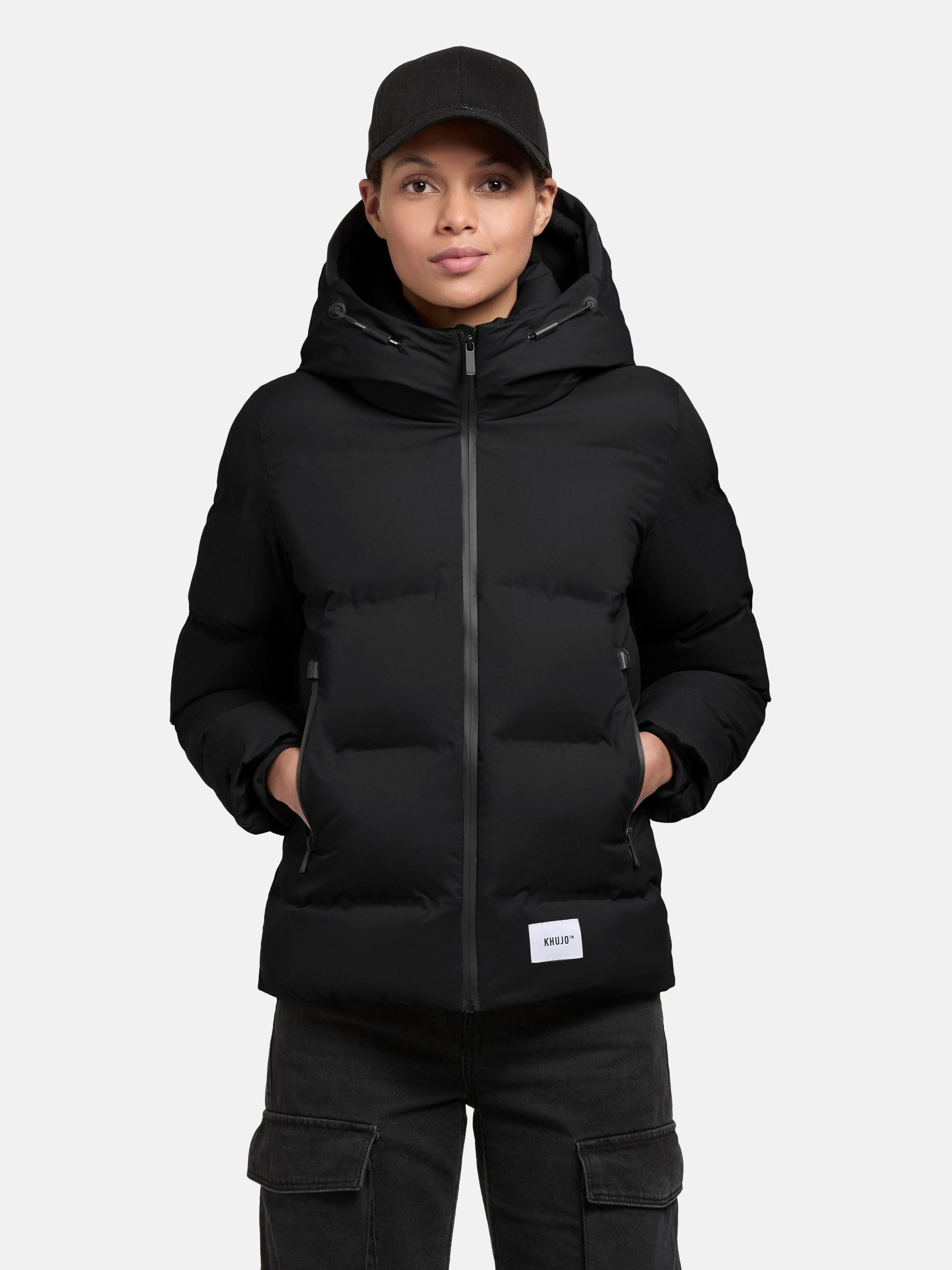khujo Winterjacke Liev-YM Warme gesteppte Damen Kapuzenjacke