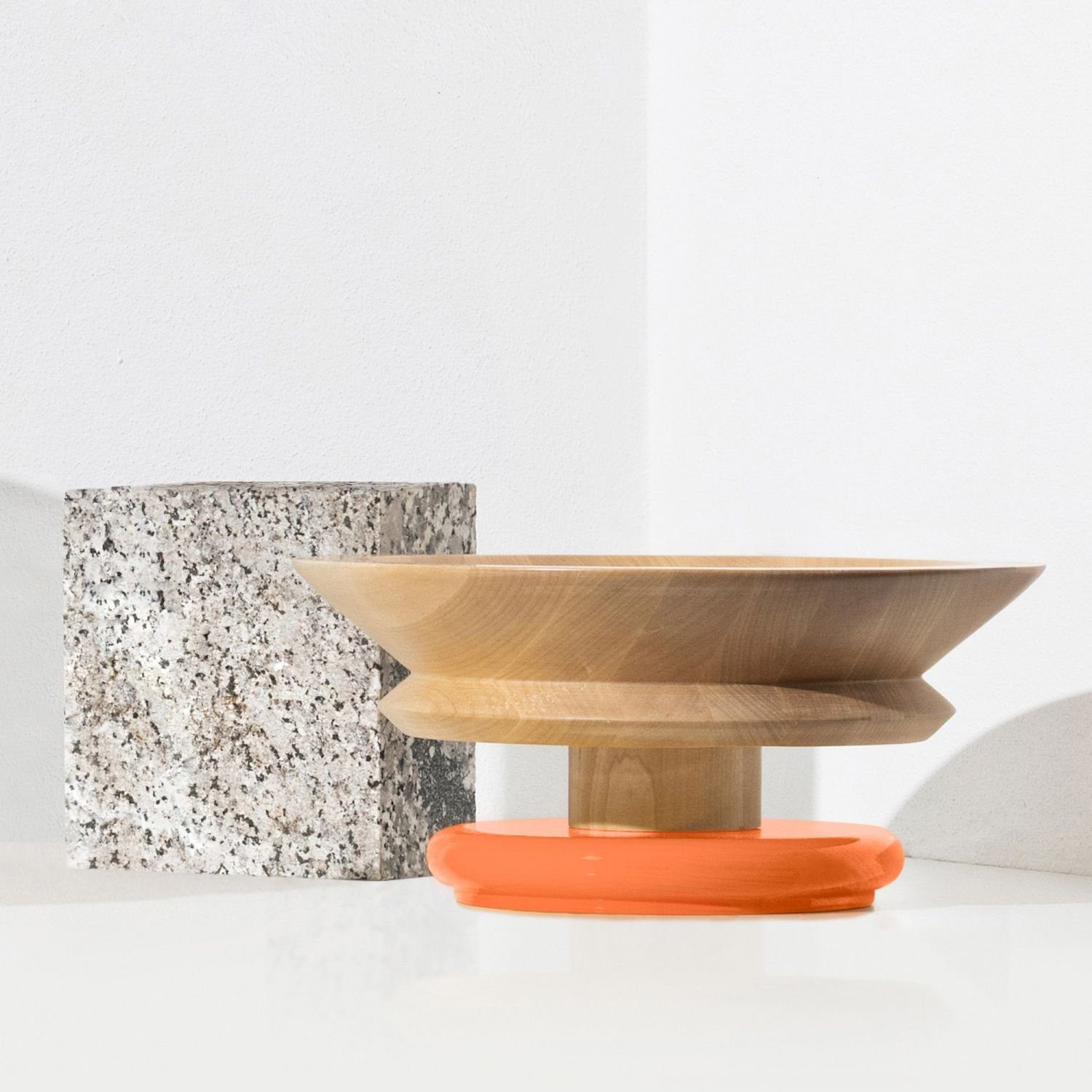 Alessi Schale Sottsass Collection Tafelaufsatz Orange, Lindenholz