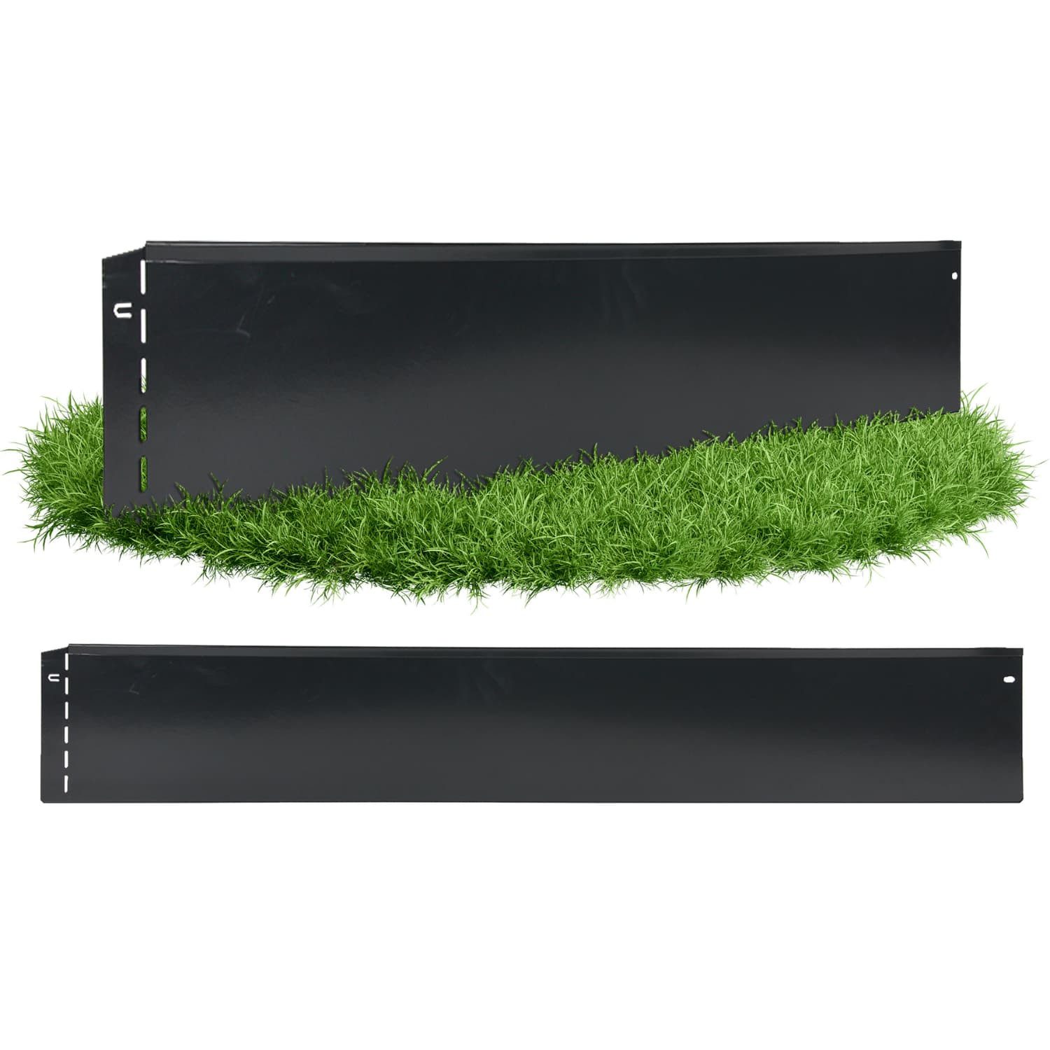 GartenAZ Rasenkante Metall verzinkt & beschichtet anthrazit Beetabgrenzung Beeteinfassung, LxH: 103x13 cm