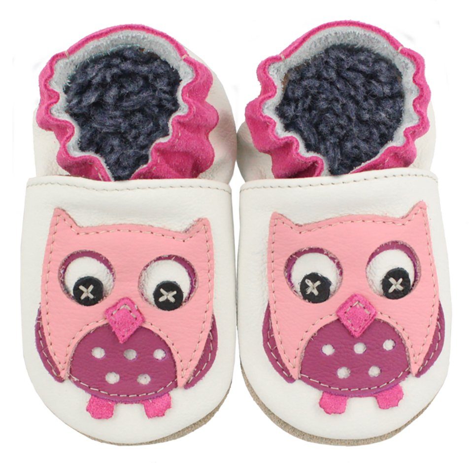 Schritte) Babys mit erste weiche, Warmfutter- weiches Eule" (warme, leichte, Beck sehr für gegerbtes Schuhe, chromfrei Krabbelschuh flexible "Kleine Leder