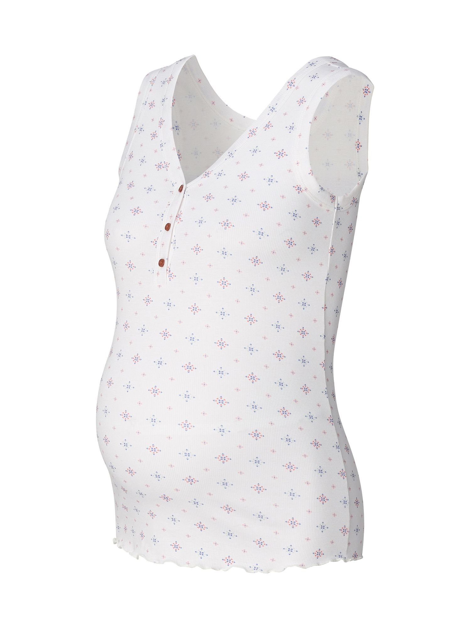 ESPRIT maternity Umstandsshirt Geripptes Tanktop mit Print