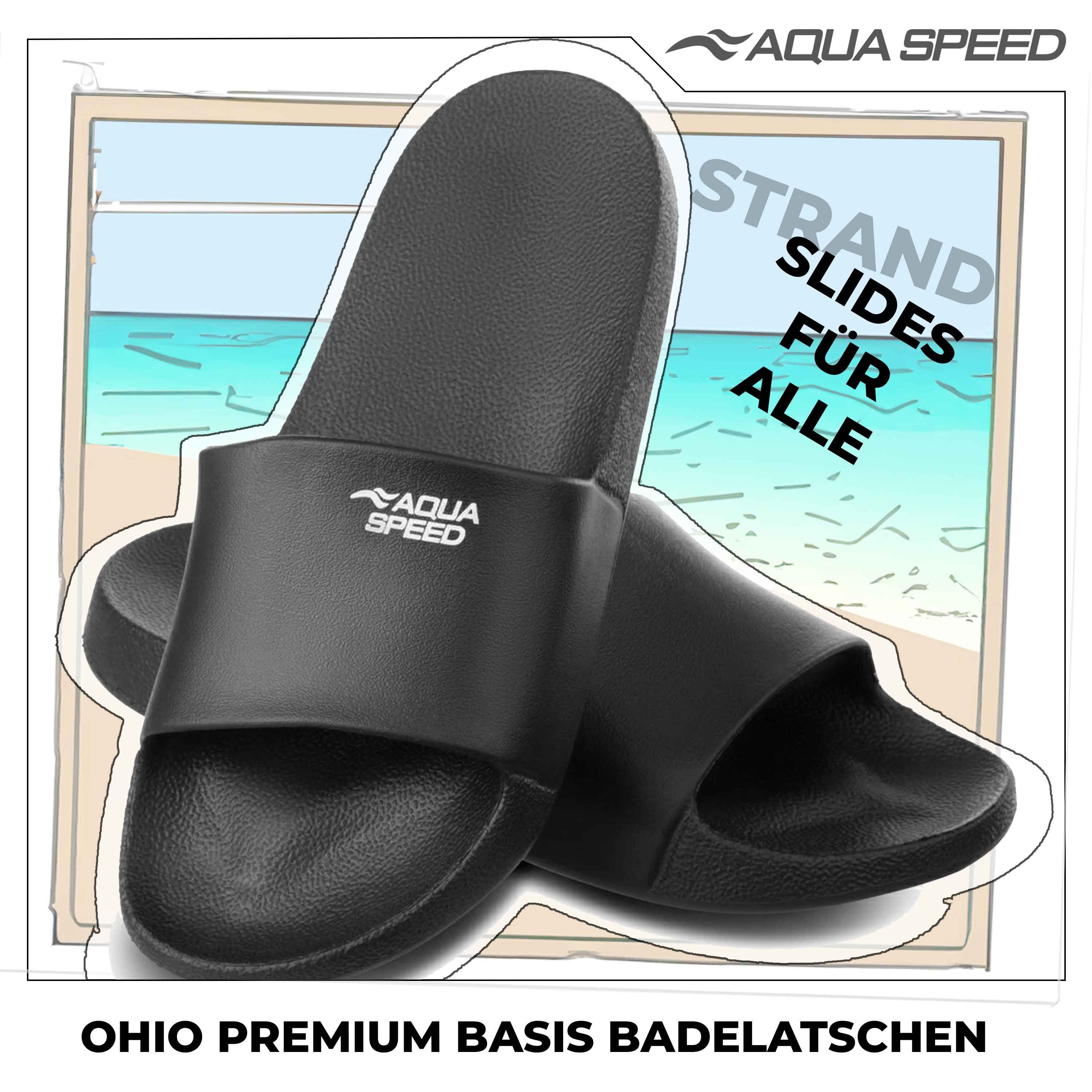 Aqua Speed OHIO Badelatschen + kl. Fasertuch Duschsandalen Badeschlappen Ba günstig online kaufen