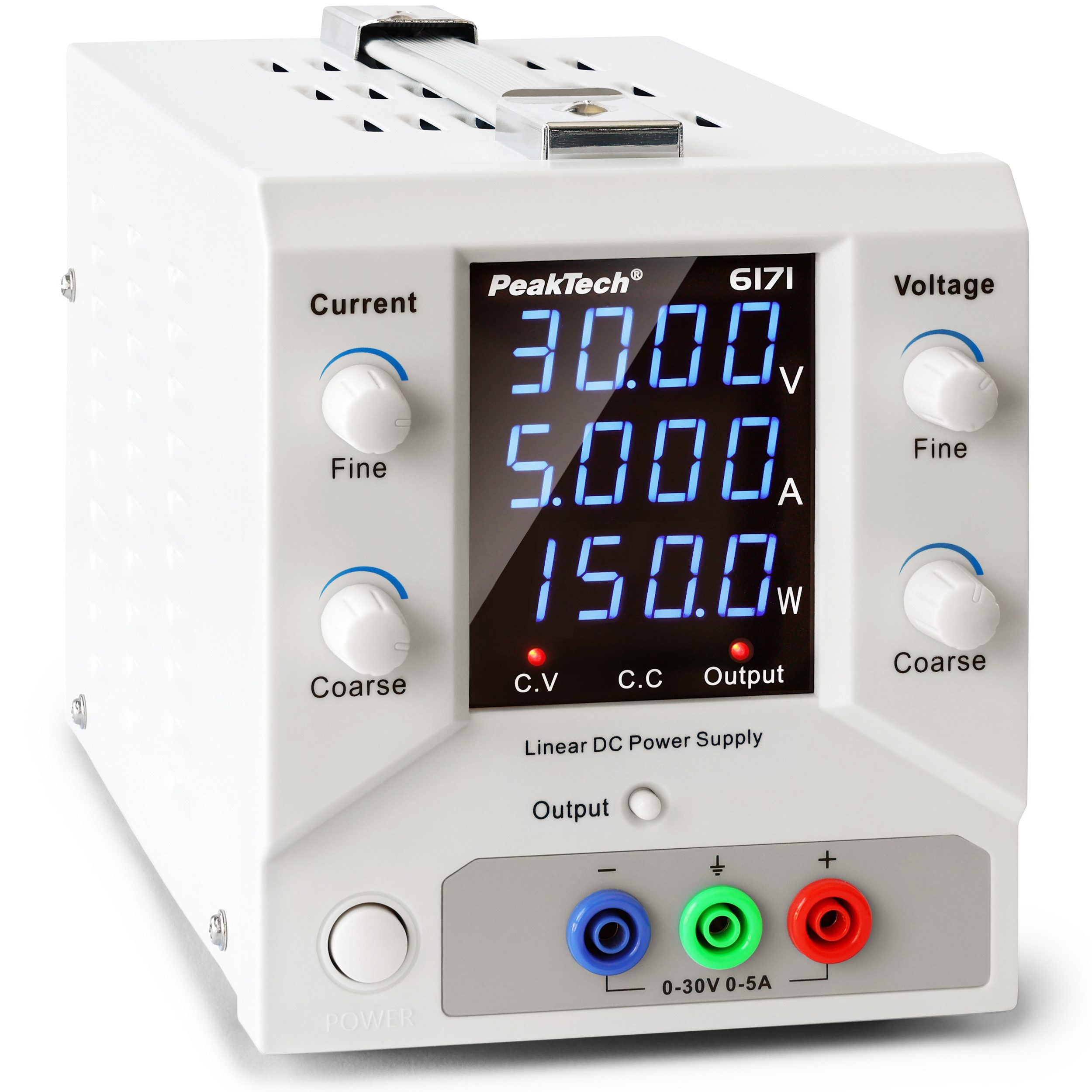 PeakTech 30 V 5 A DC Labornetzteil 0–30 V/0–5 A SELV, linear Labor-Netzteil