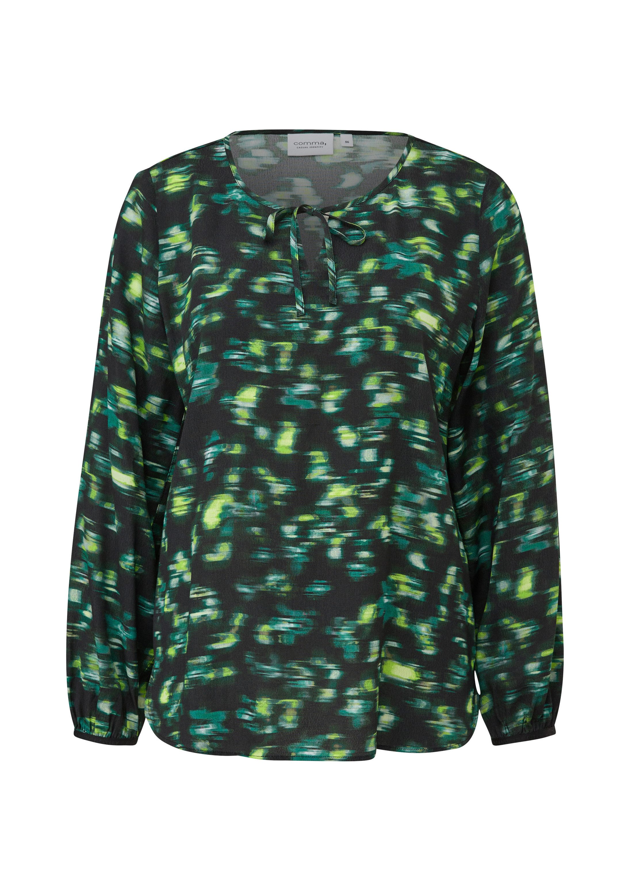 comma Langarmbluse Bluse Langarmbluse aus Crêpe