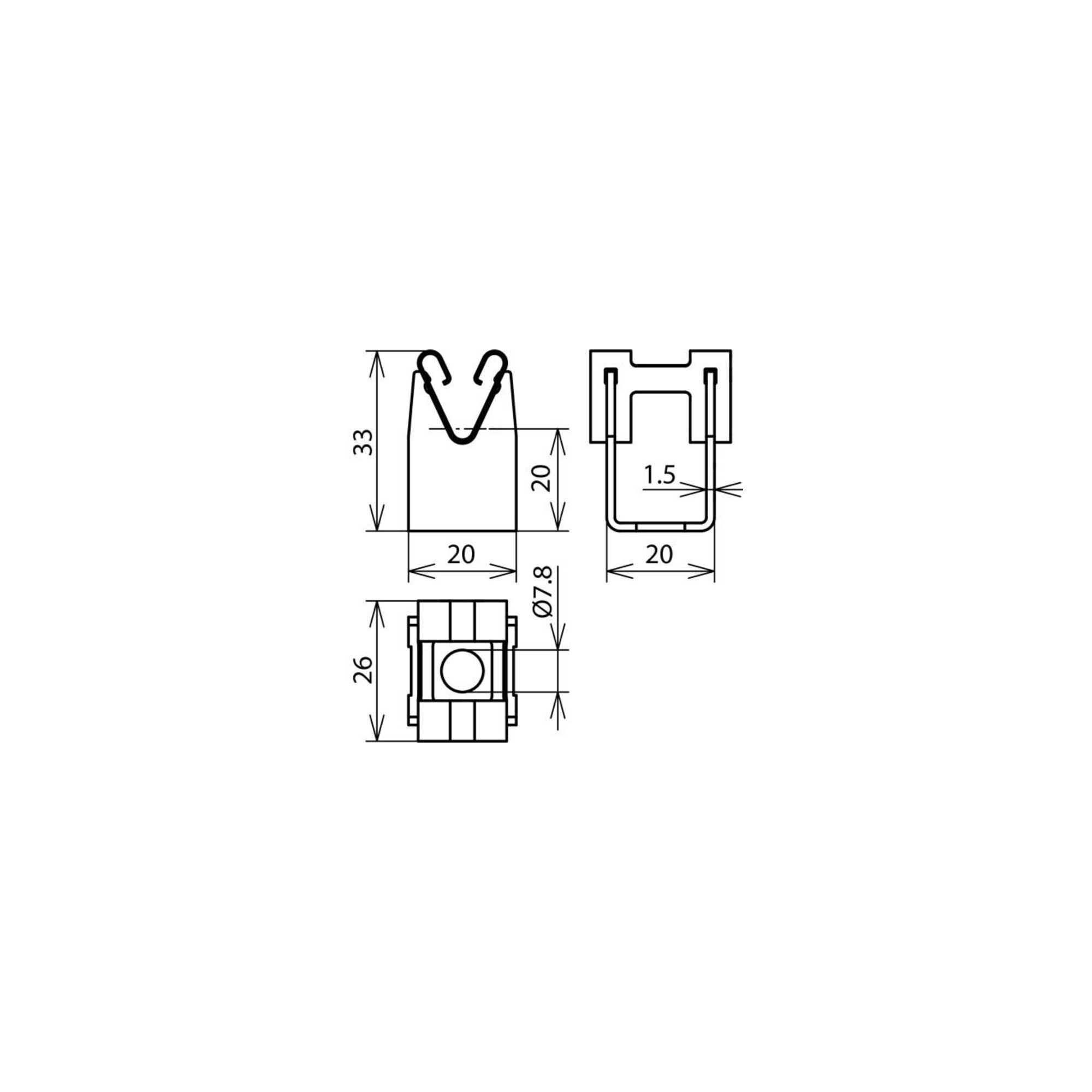DEHN Kabelführung DEHN Leitungshalter NIRO f. Rd 8mm H 20mm LH DG 8 H20 B7.8 V2A