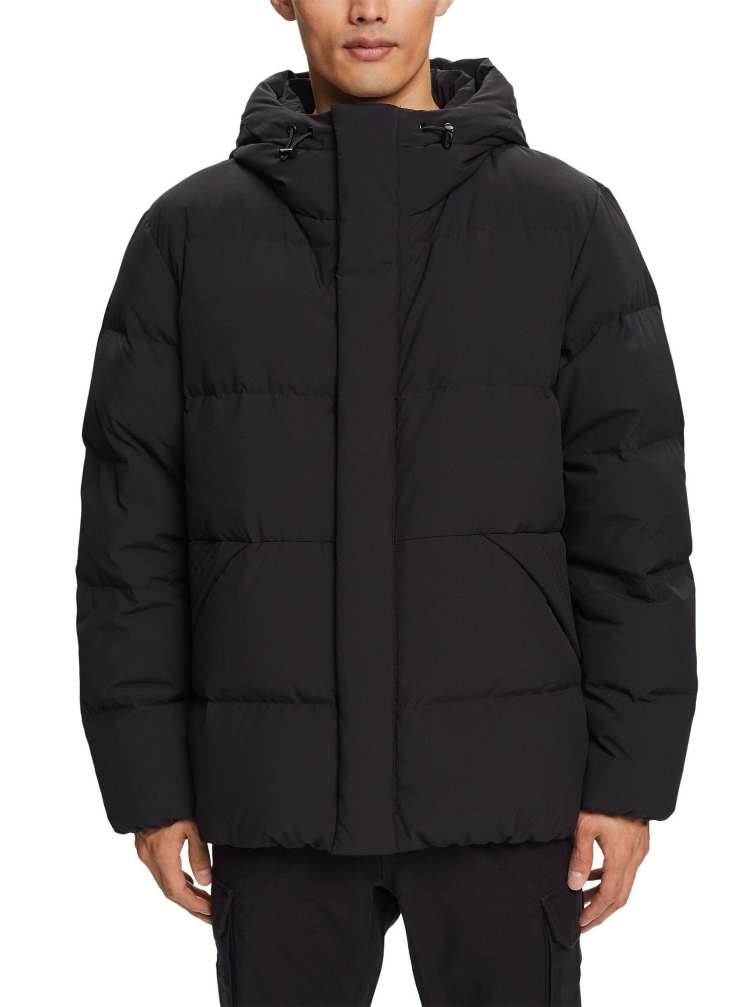 Kapuze Esprit BLACK Winterjacke Daunenjacke mit