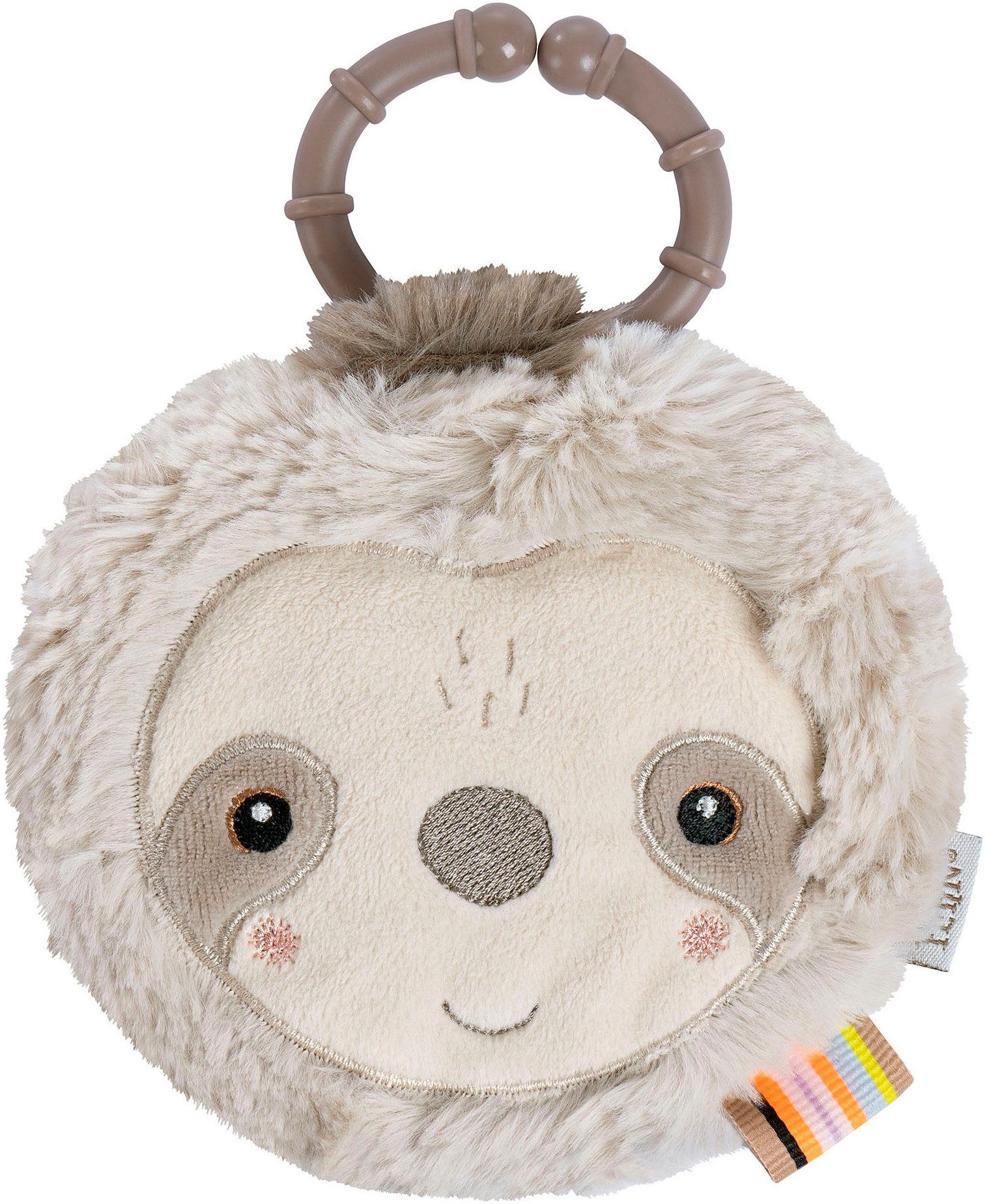 Fehn Greifspielzeug Lazy, Crazy & Pink, Stoffbuch Faultier