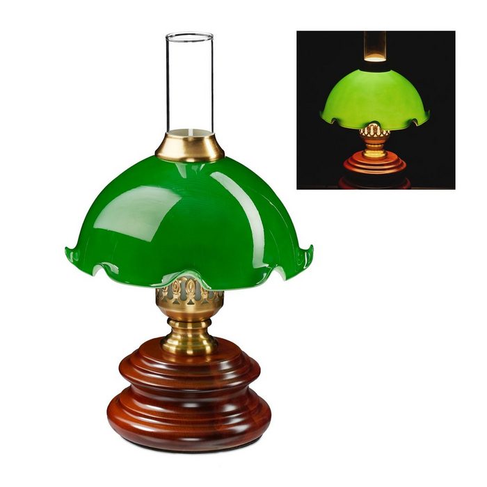 relaxdays Tischleuchte Tischlampe Jugendstil grün QR8282