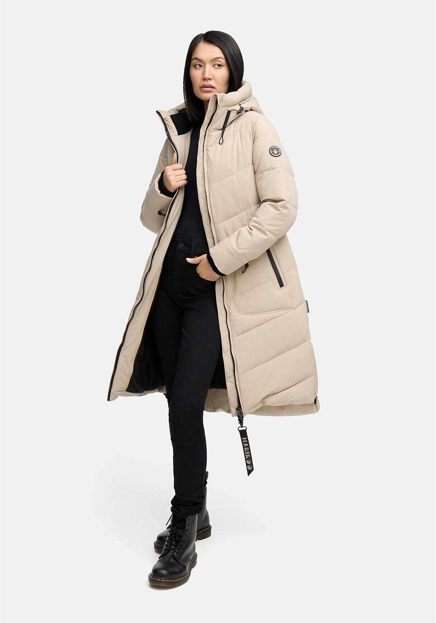 Marikoo Winterjacke Benikoo langer Winter Mantel gesteppt – Bild 4 von 5