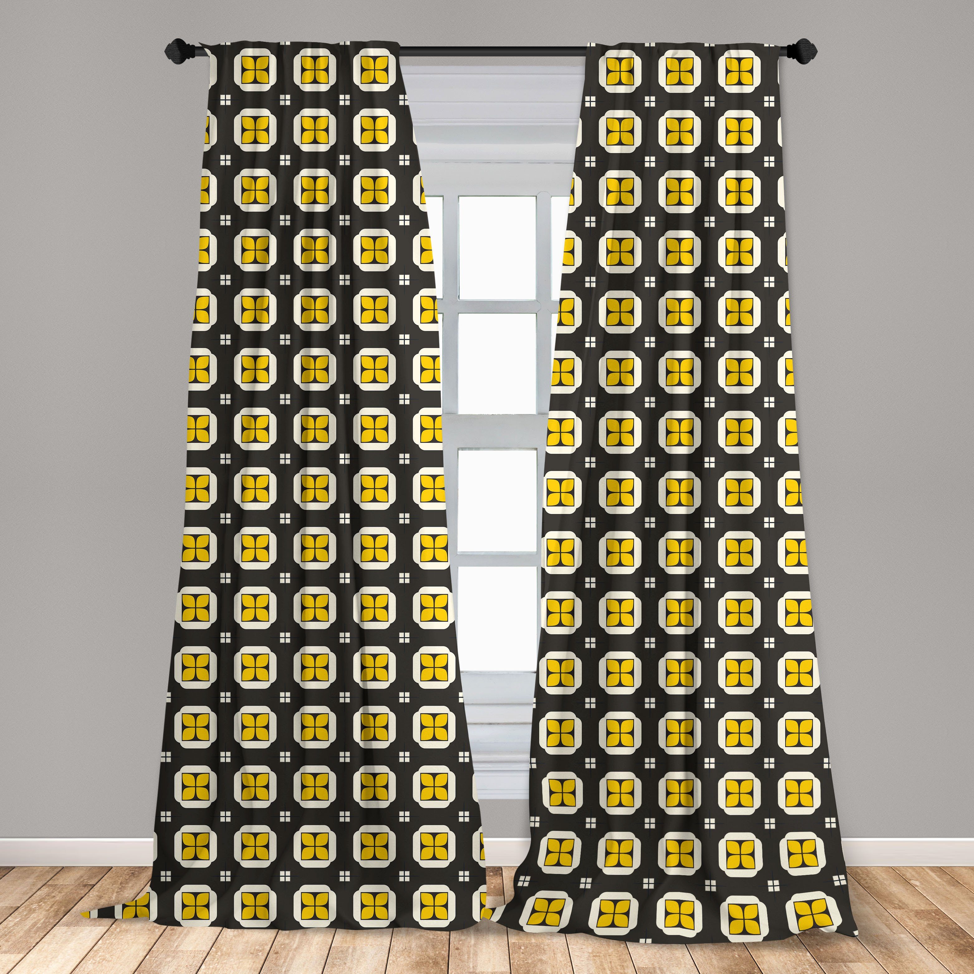 Schlafzimmer Wohnzimmer Fenster Gardine Microfaser, für Gelb Dekor, Formen Vorhang Weiß und Abakuhaus, wie