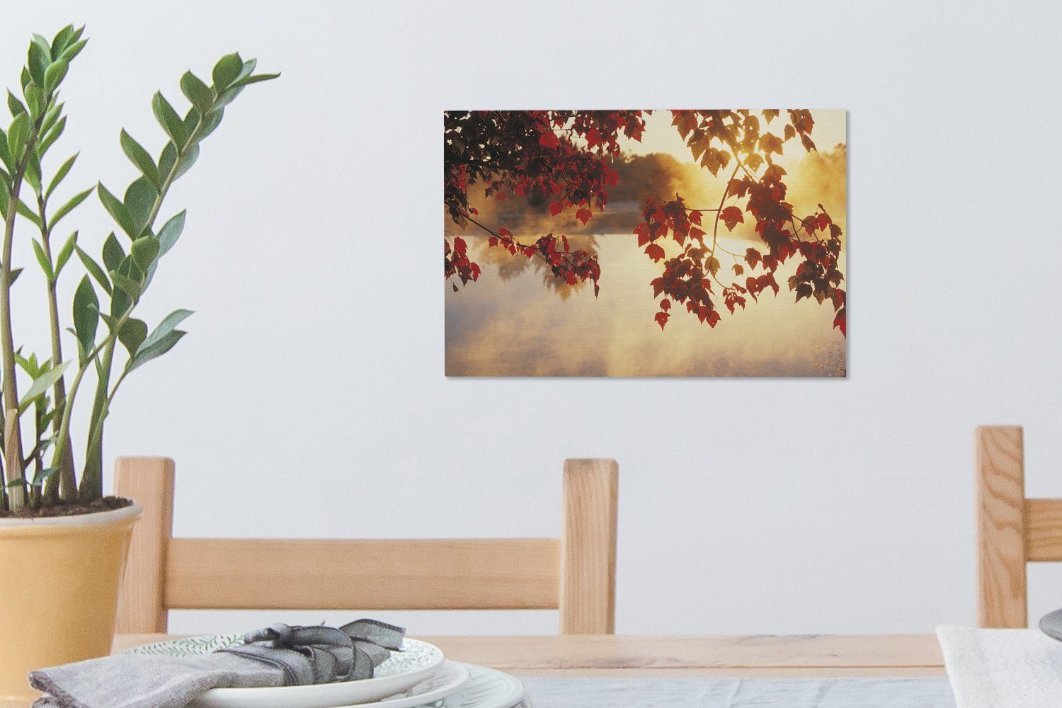 OneMillionCanvasses® Leinwandbild Herbstlaub in den Aufhängefertig, (1 Leinwandbilder, cm 30x20 Wandbild USA, St), Wanddeko
