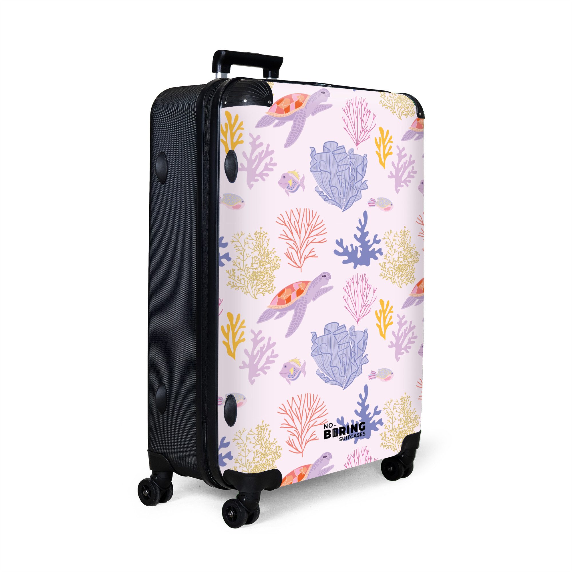 NoBoringSuitcases.com© Hartschalen-Trolley Rosa mit Meerestieraufdruck 77 günstig online kaufen