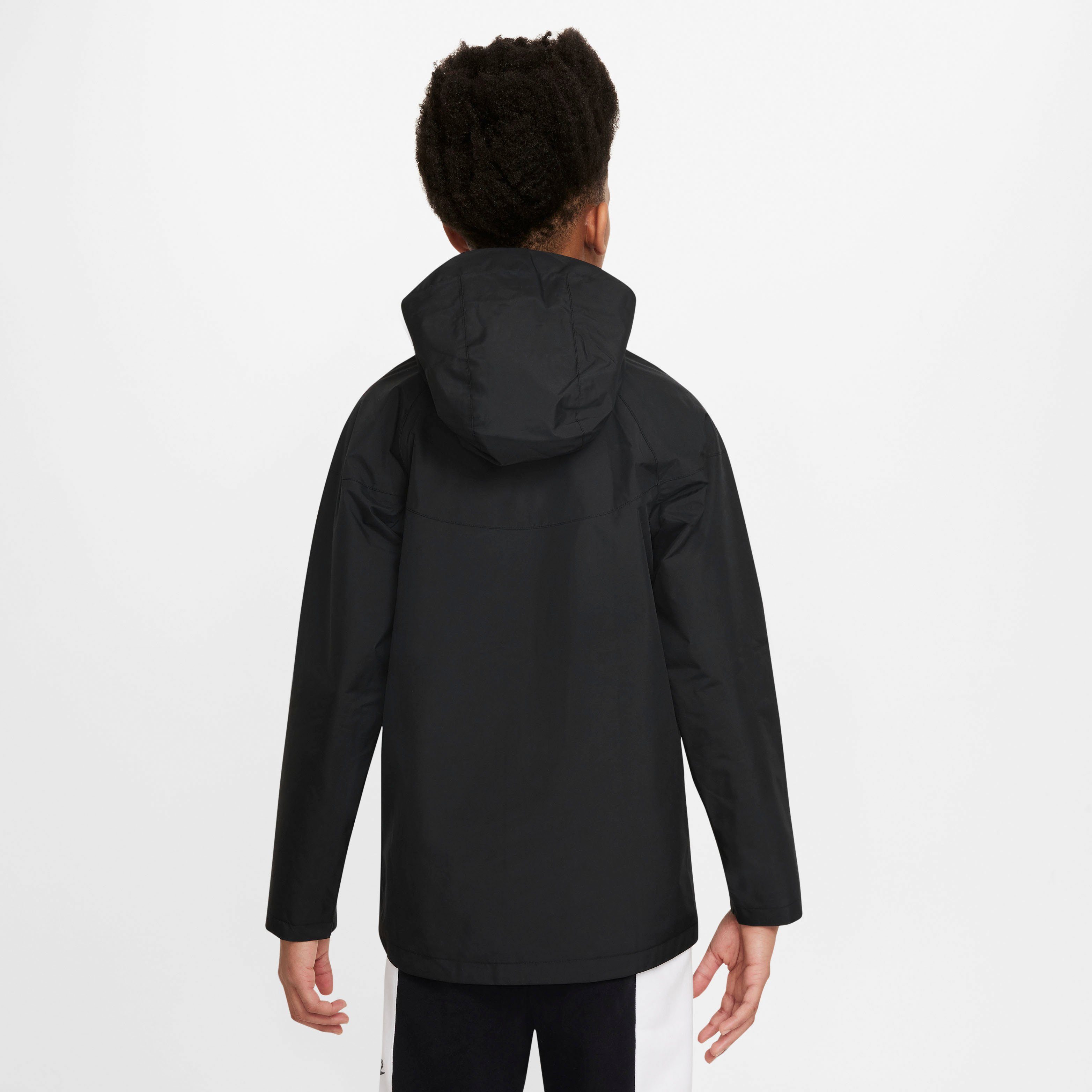 Nike Kids' Windbreaker Windrunner (Boys) BLACK/BLACK/WHITE Storm-FIT Big Jacket Sportswear