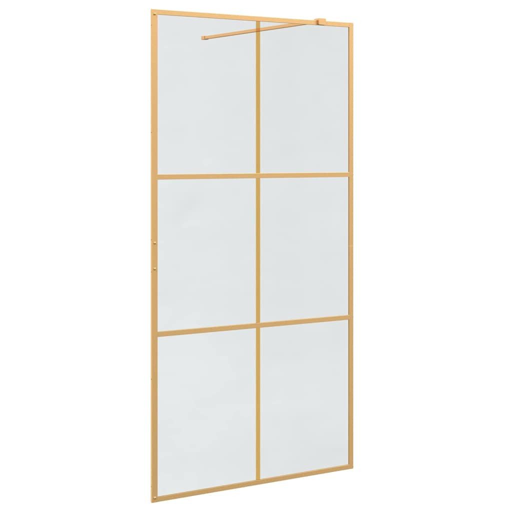 vidaXL Duschwand Walk-in Duschwand Gold 100 x 195 cm Gehärtetes Glas, (1 tlg)