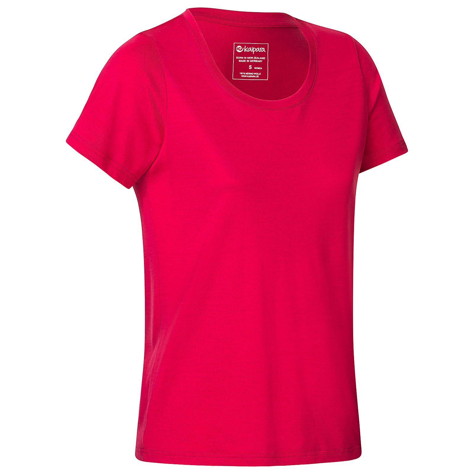 Kaipara - Merino Sportswear Rundhalsshirt (1-tlg) aus Pink Made weiter in Regular Damen Merinowolle URBAN Shirt Germany reiner Ausschnitt 200 Kurzarm Merino