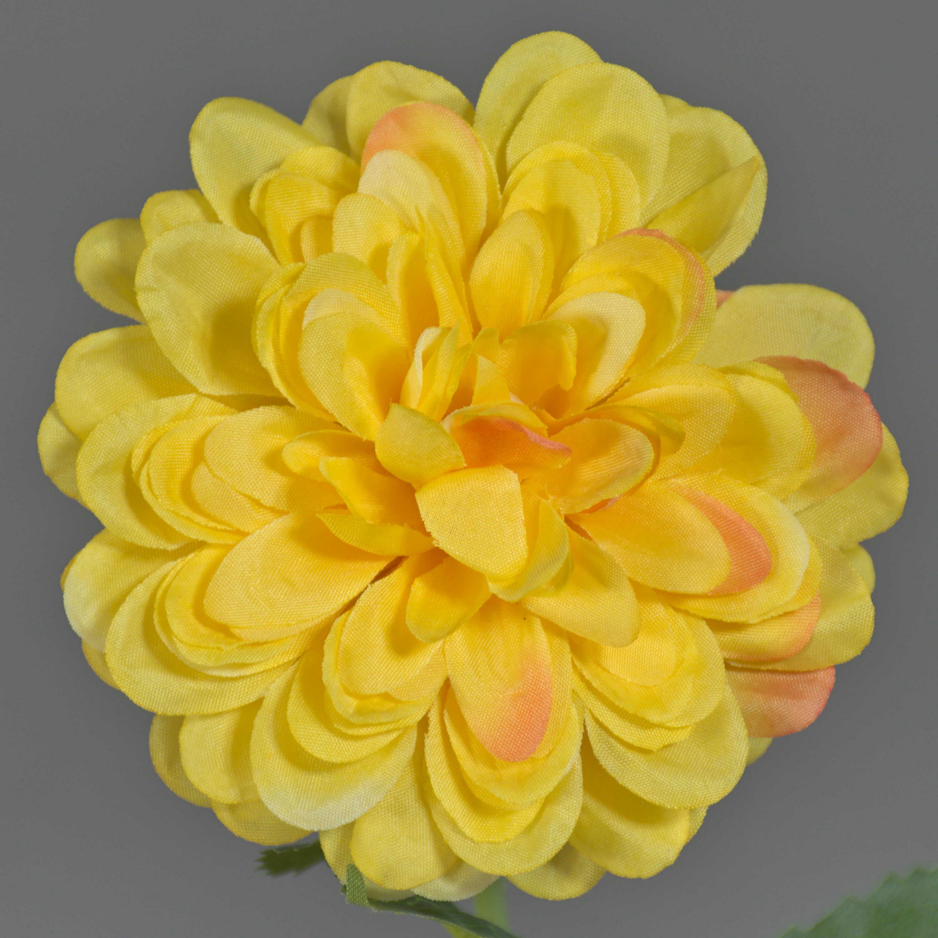 Kunstblume Künstliche Dahlie FLEMOR, gelb, 55cm Dahlie, artplants, Höhe 55.0 cm