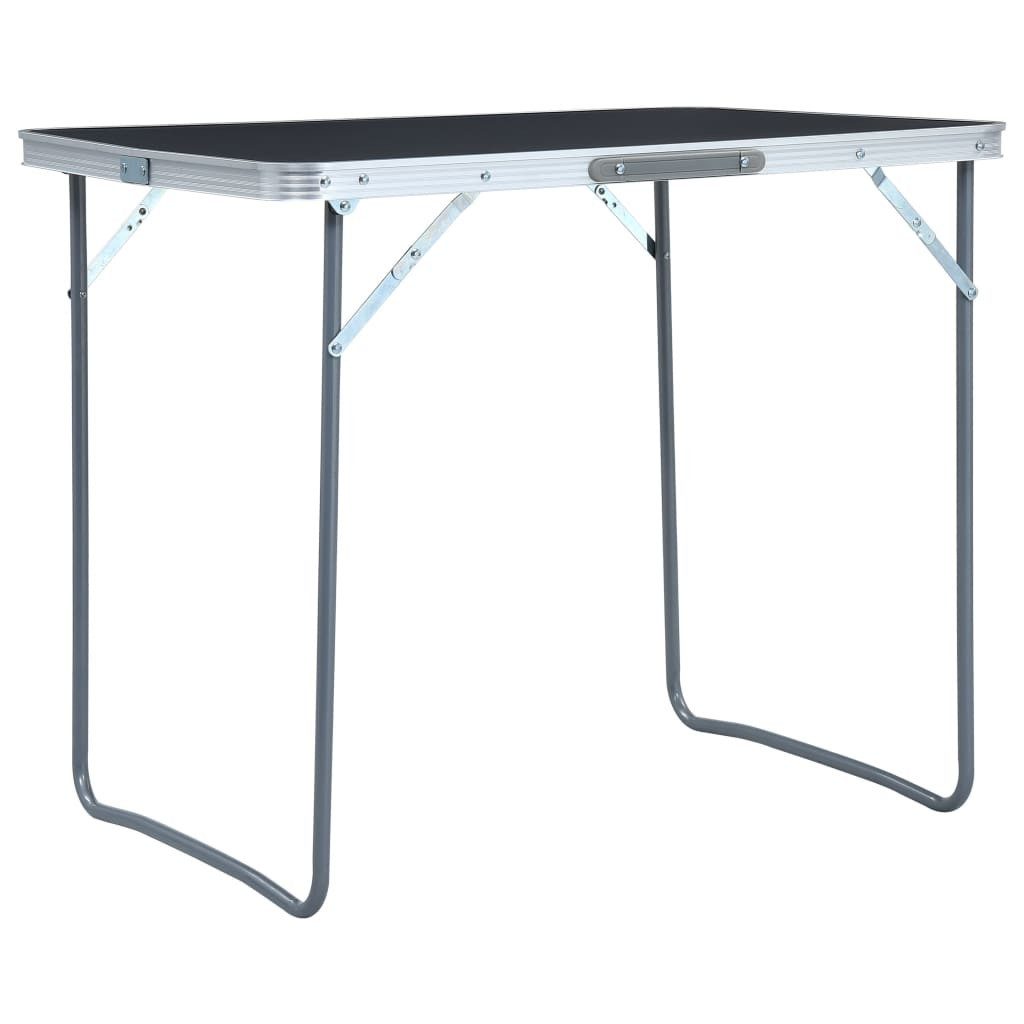 vidaXL Campingstuhl Campingtisch mit Metallgestell Klappbar 80x60 cm Grau (1 St)