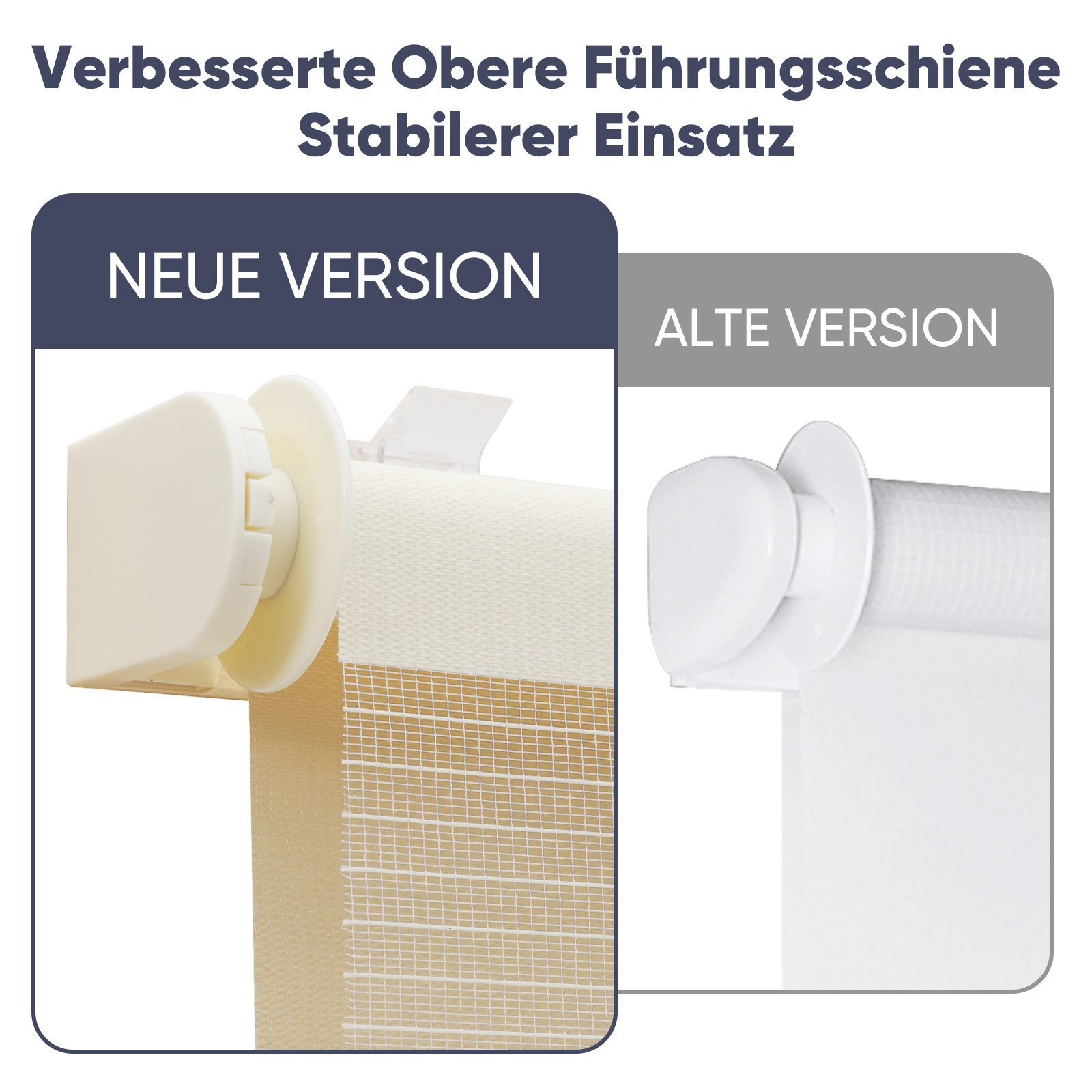 Doppelrollo Duo Rollo Klemmfix ohne Bohren für Fenster Rollos Jalousie Faltrollo, Sekey, freihängend, Klemmträger, Zweifarbiges Doppelrollo ohne Bohren mit extra breiteren Stoffbahnen
