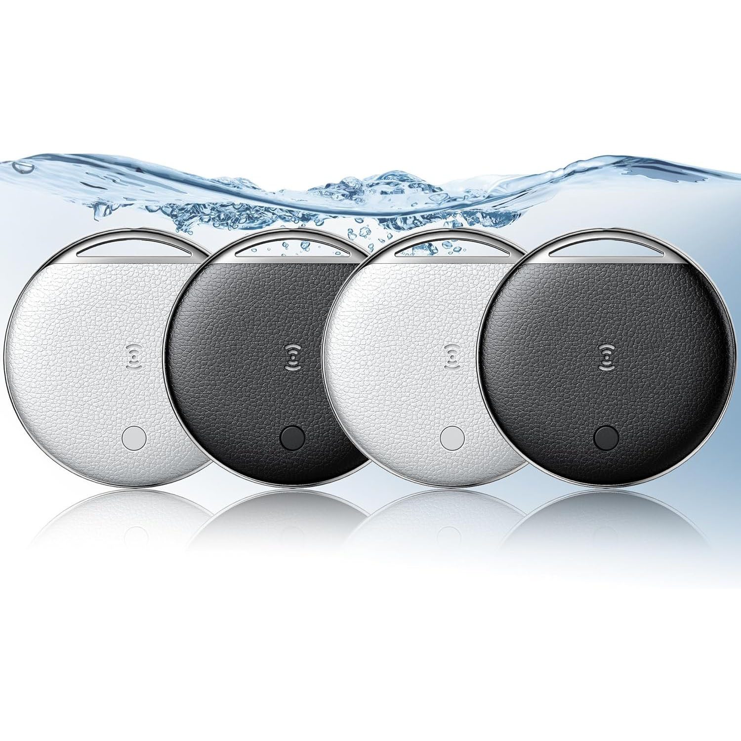 poweradd pro Air Tag 4er-Pack Bluetooth Tracker – Kompatibel mit Apple „Find My“ Bluetooth-Tracker (IP68, wechselbare Batterie, Tracker für Geldbörse, Koffer & Katze)