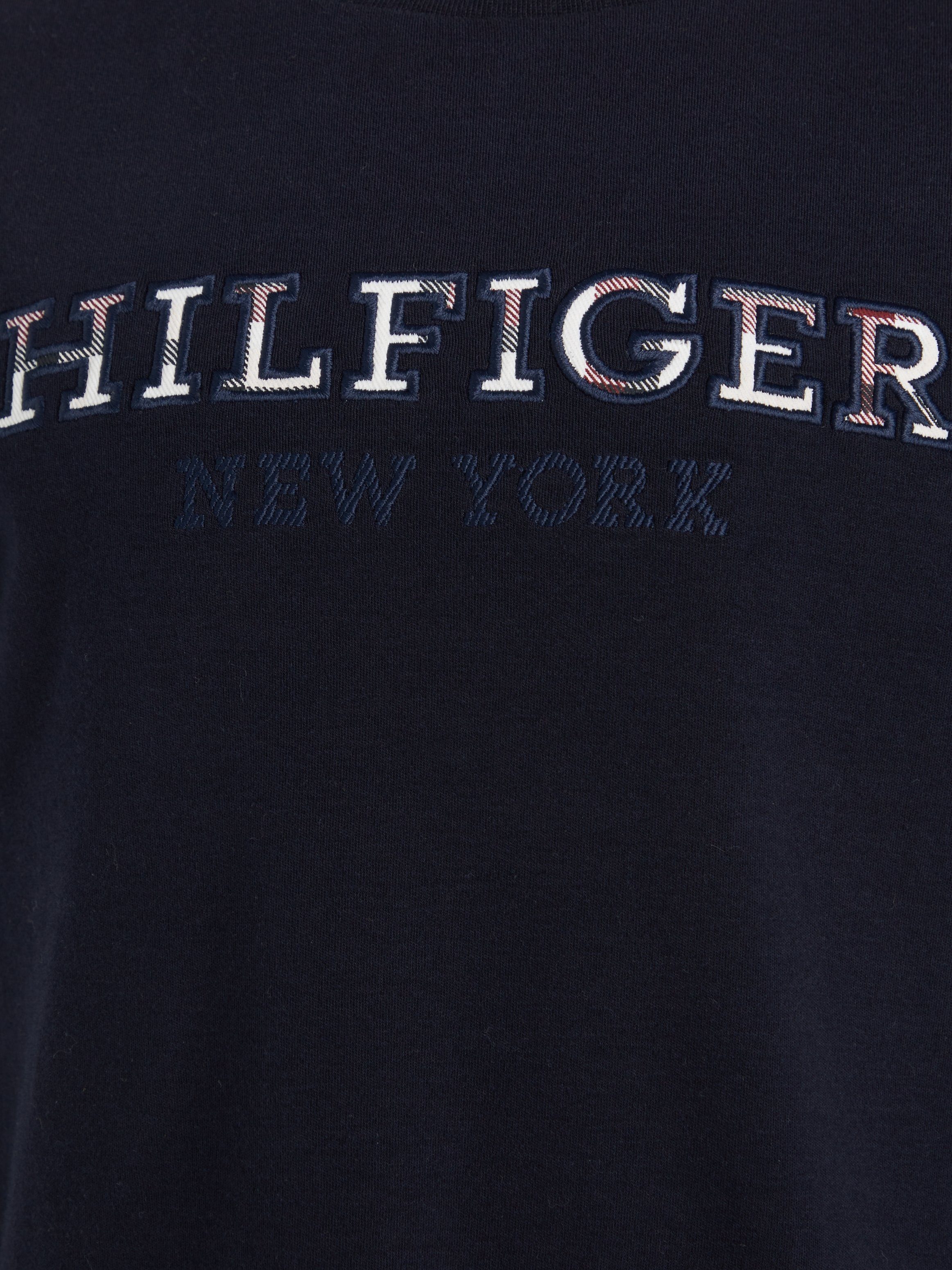 Tommy Hilfiger Desert_Sky mit Statement TEE LOGO T-Shirt Hilfiger Print S/S HILFIGER