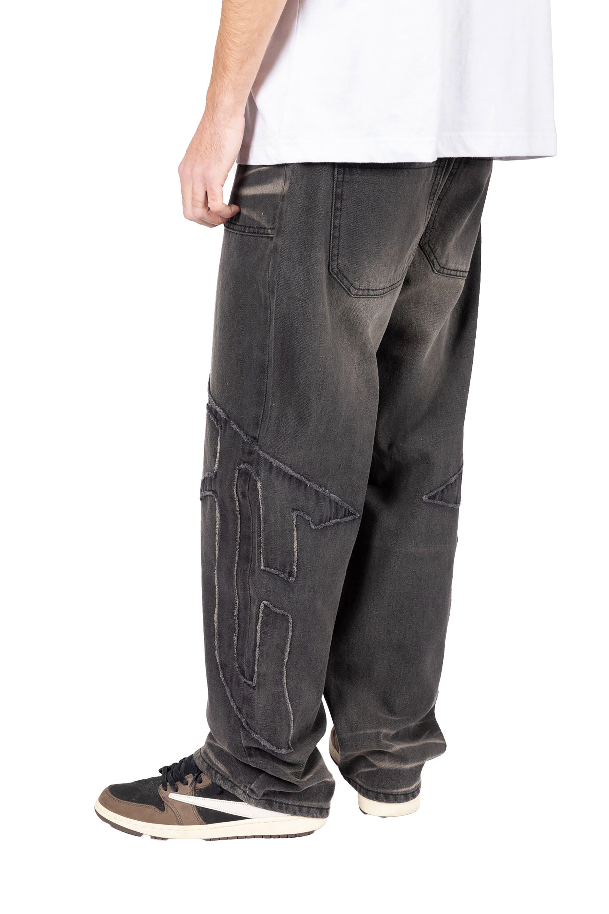 Favela Relax-fit-Jeans FAVELA Herren Baggy Jeans Distressed F black washed denim