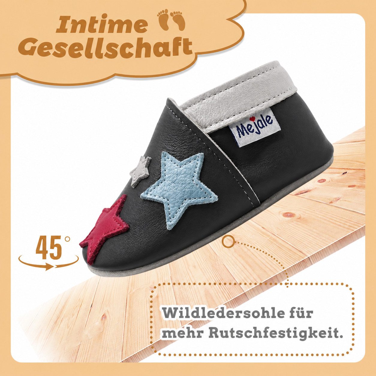 Mejale Mejale Leder Krabbelschuhe Babyschuhe Lauflernschuhe 100% Leder Hausschuh 100%Leder – Bild 4 von 5