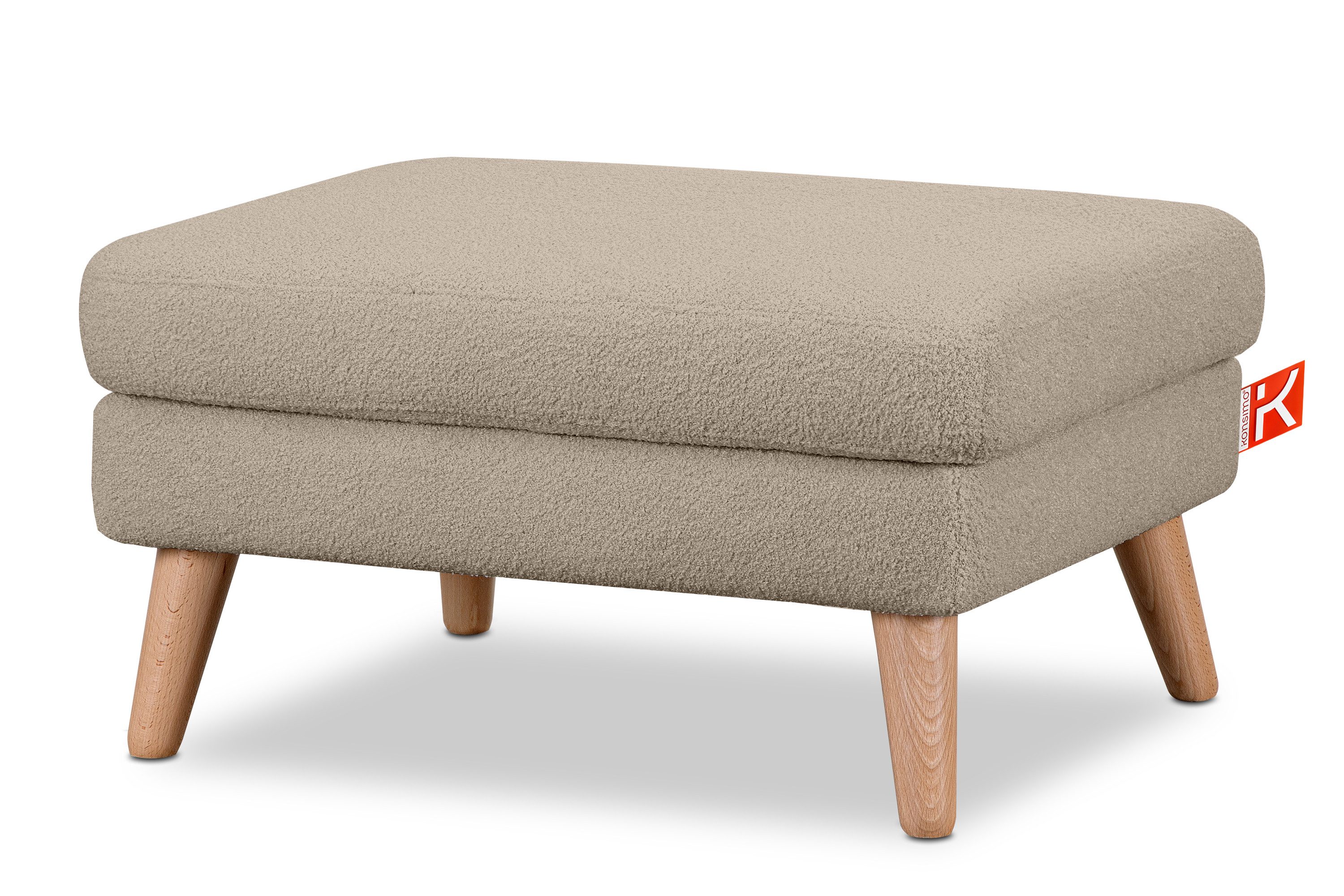 KONSIMO® Sitzhocker TAGIO hergestellt in Europa, 5 Jahre Garantie (Sitzhoker), Scandi-Stil, Gestell aus Massivholz – Bild 4 von 5