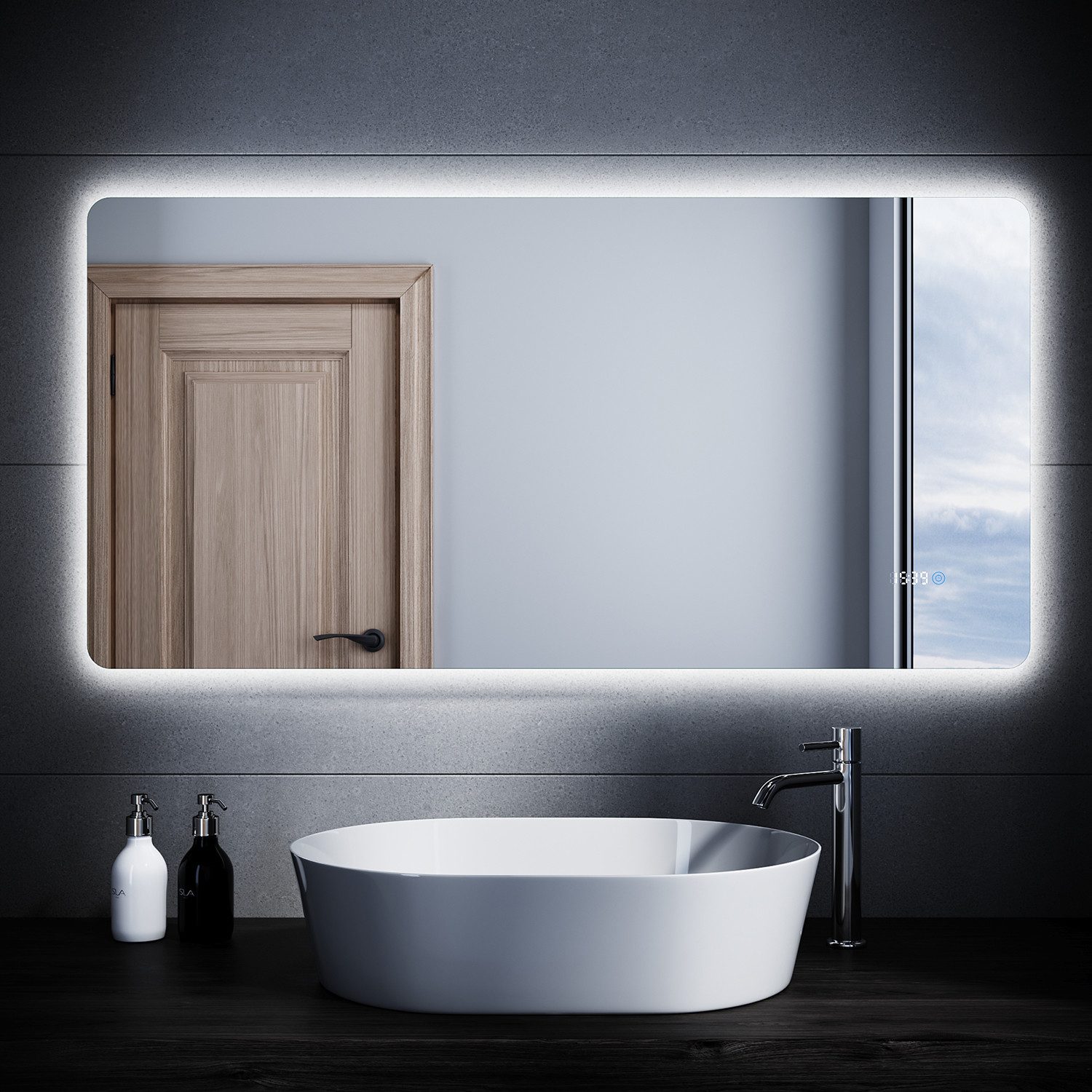 SONNI Badspiegel LED Badspiegel mit Touch, 3 Lichtfarben, Anti-Beschlag, 70 günstig online kaufen