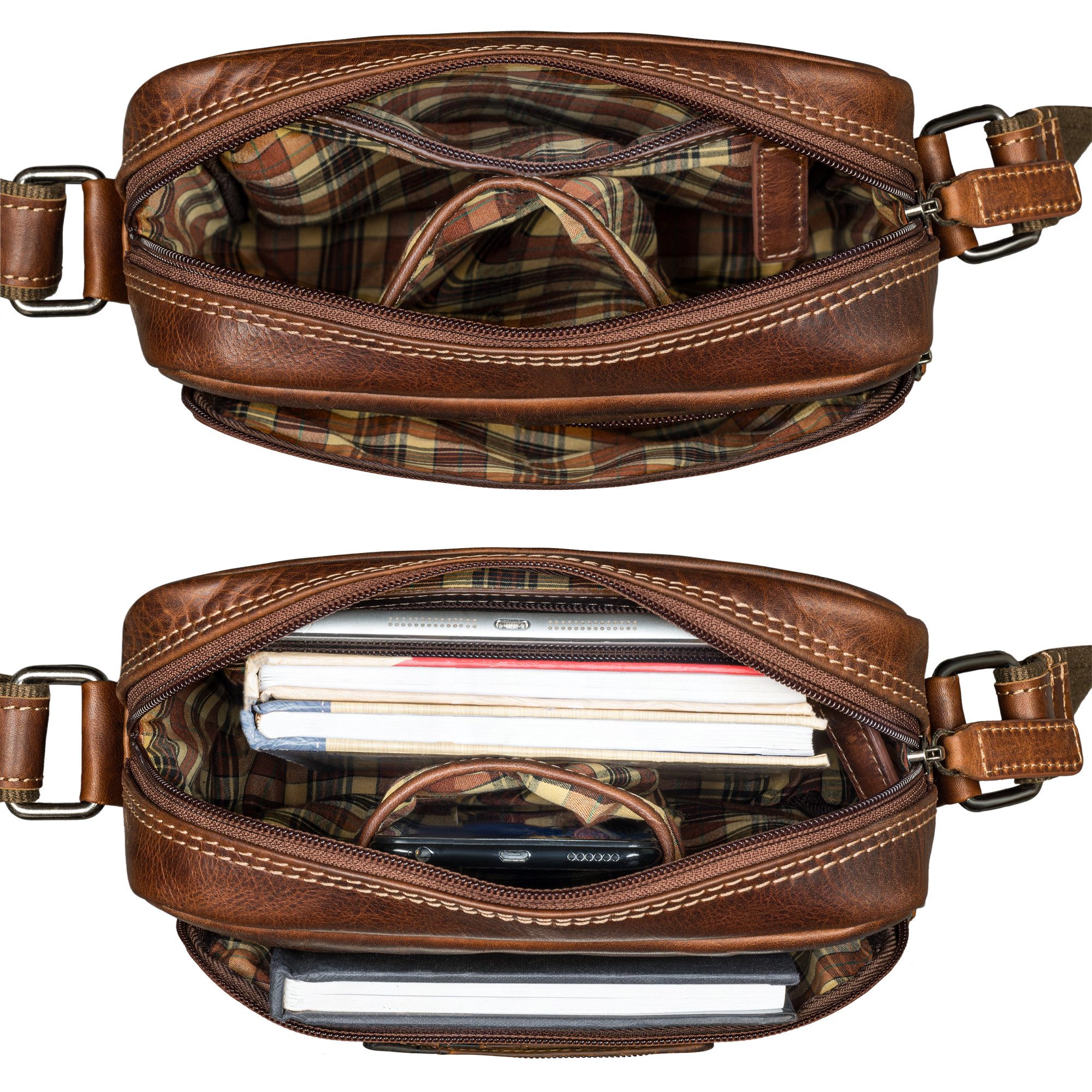 STILORD Schultertasche "Kony" Vintage Umhängetasche Herren Leder Robuste Kleine Messenger Bag