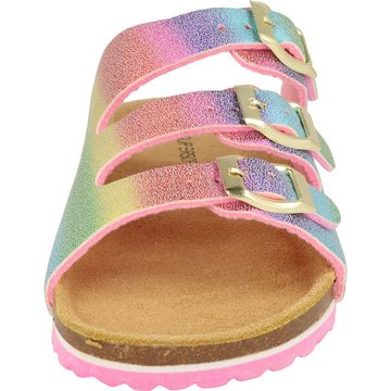 SUPERSOFT Mädchen Schuhe 474-414 3er-Riemen Pantolette Fußbett Glitzer Pantolette verstellbar