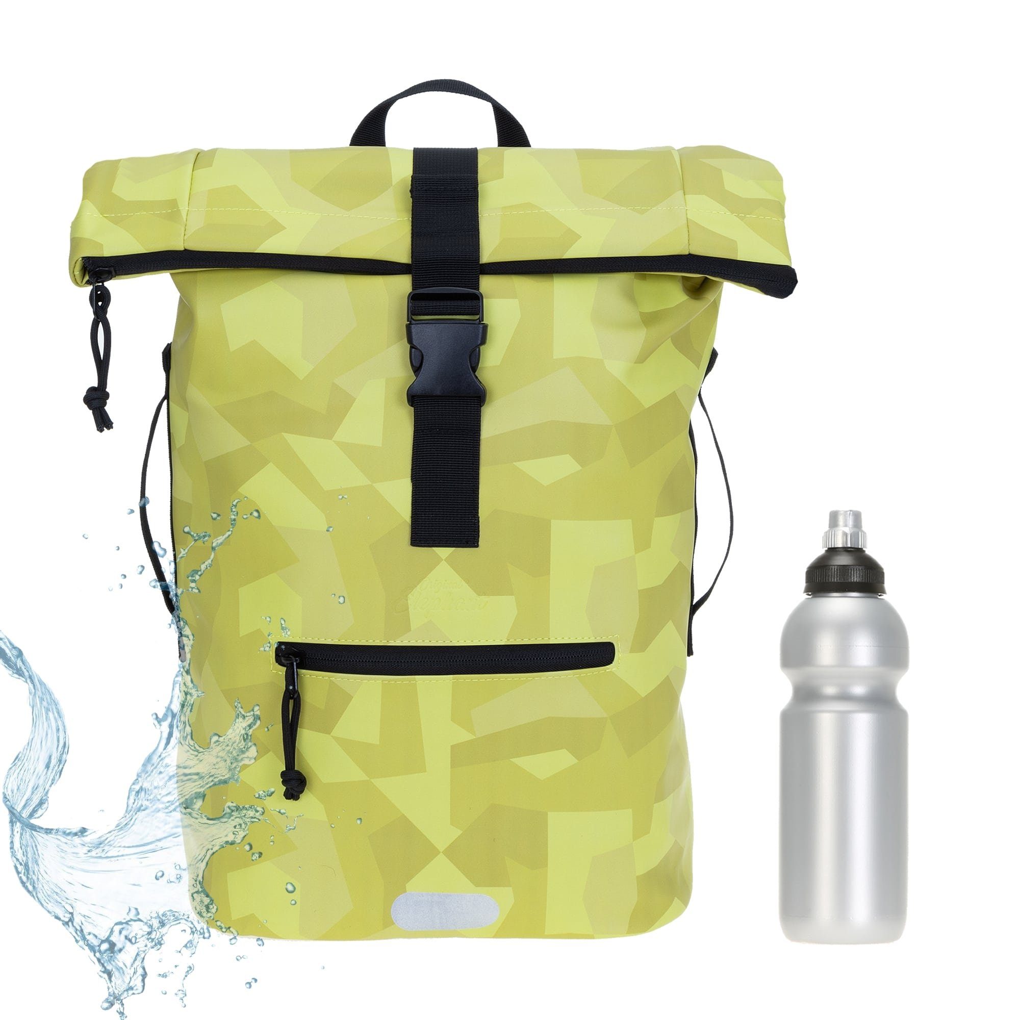 ELEPHANT Freizeitrucksack Time Bag aus Plane, Rucksack Laptoprucksack Daypack wasserabweisend + Trinkflasche