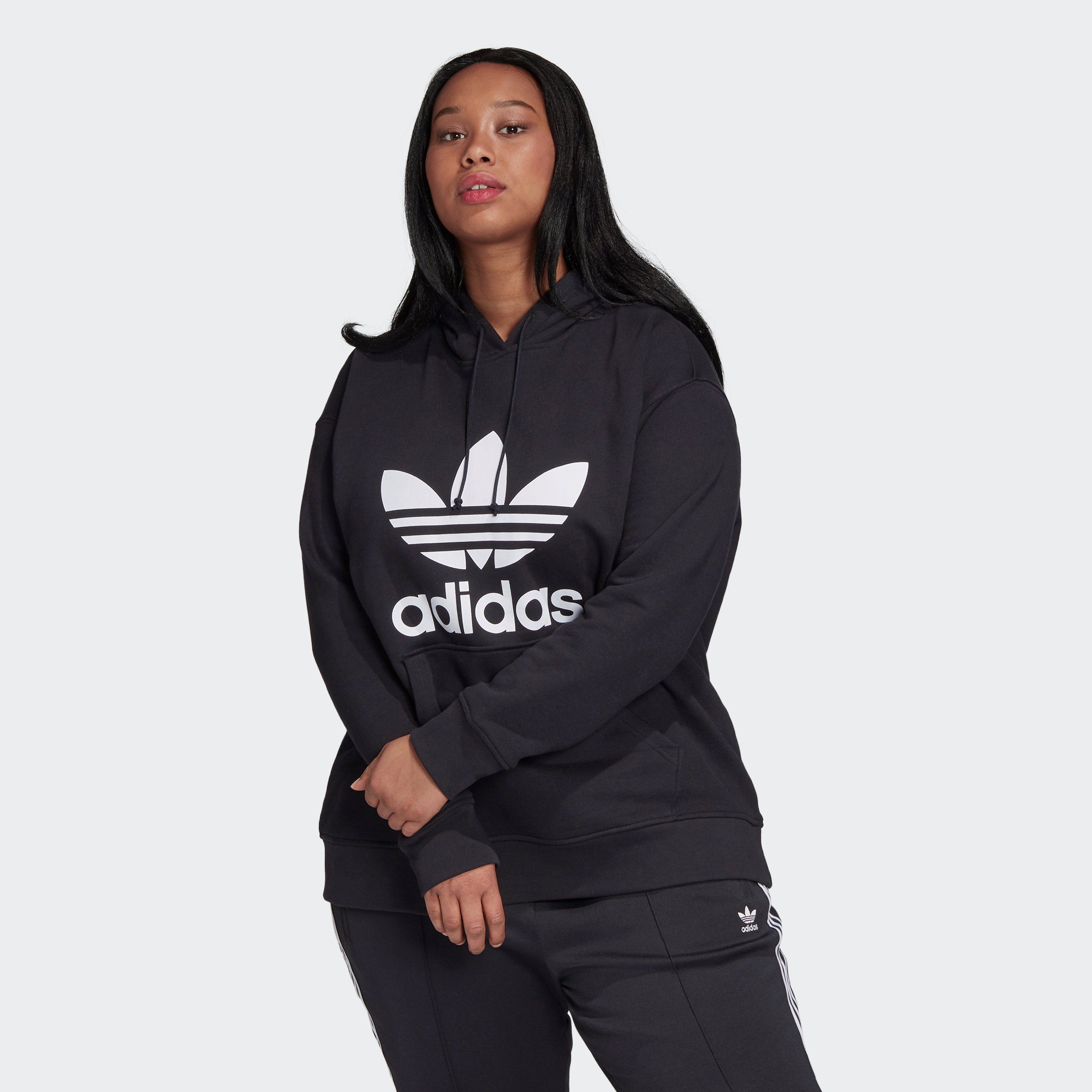 BLACK/WHITE TREFOIL Kapuzensweatshirt adidas Originals HOODIE