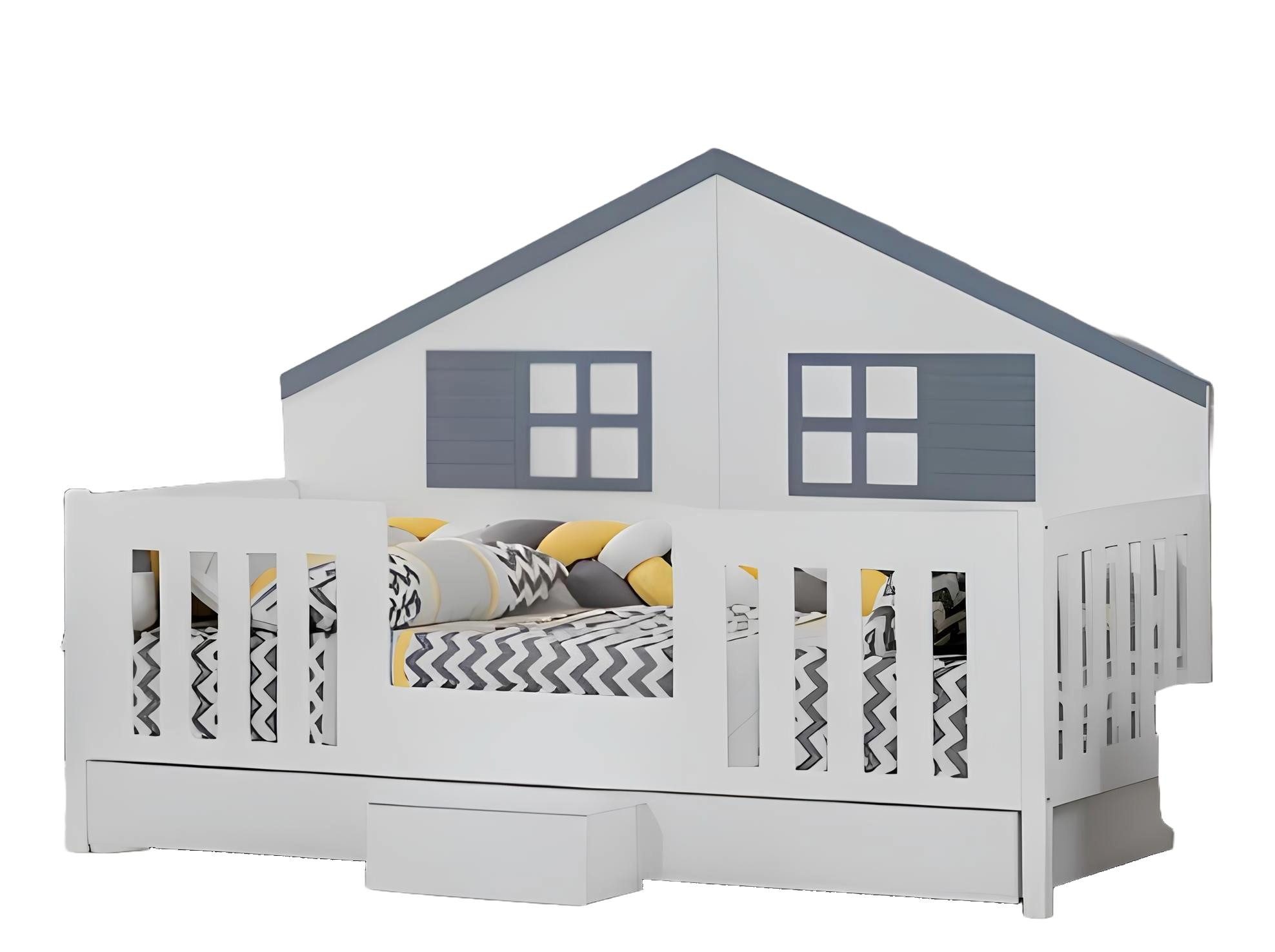 Xlmoebel Hausbett Neues Designer Holzbett für Kinderzimmer in verschiedenen Farben (1-tlg., Kinderbett), Hergestellt in Europa