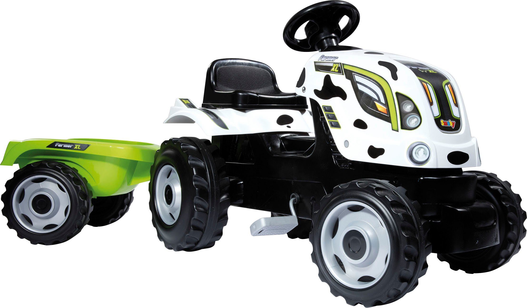 Smoby Trettraktor »Farmer XL Kuhdesign«, ab 3 Jahren, mit Anhänger