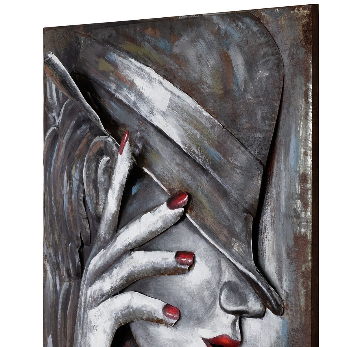 MF Wanddekoobjekt Bild La Femme – Handgearbeitetes Wandbild in 3D-Optik aus Metall 120cm (1 St)