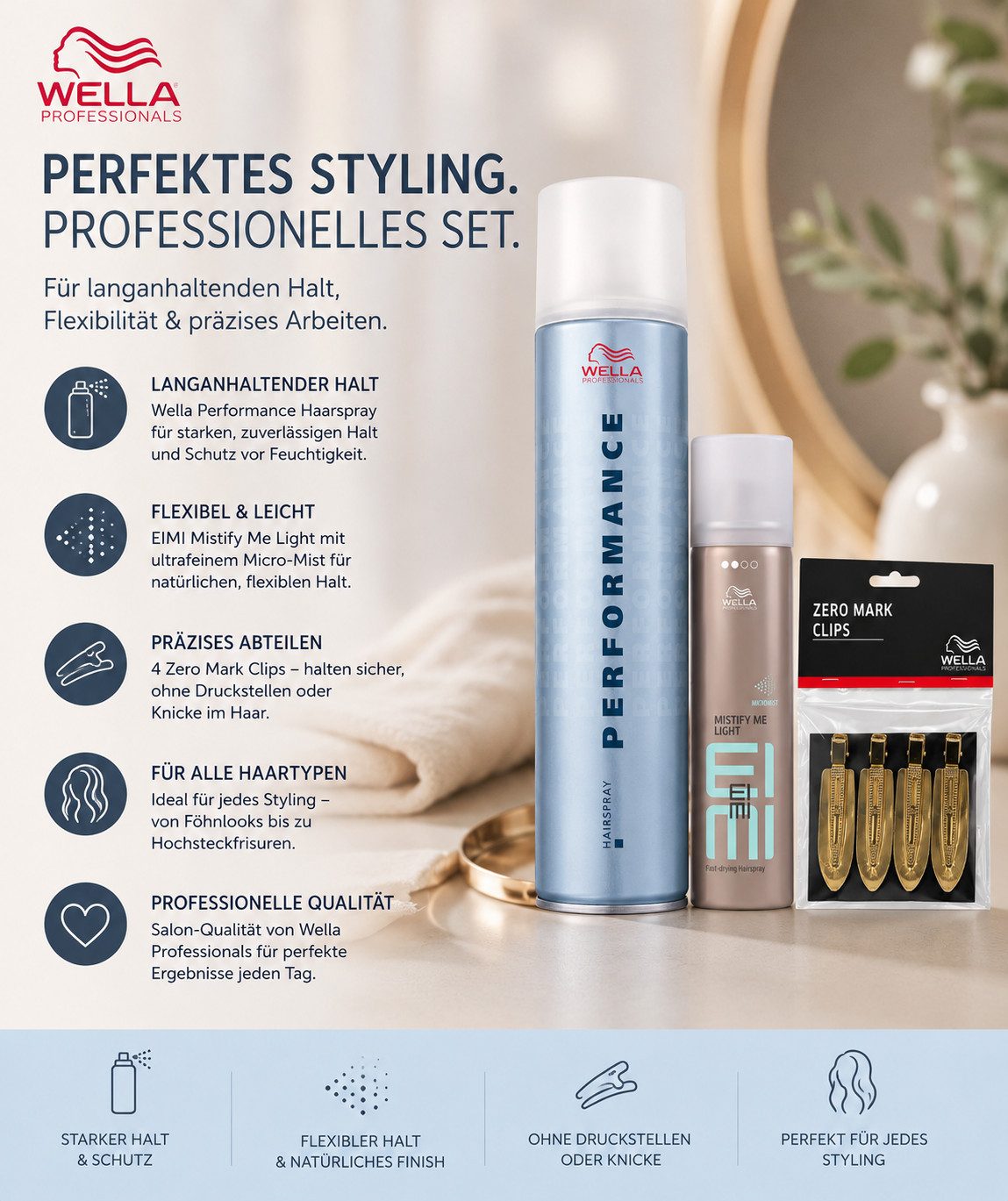 Wella Professionals Haarspray Haarspray Duo inklusive Haarklammern, 3-tlg.