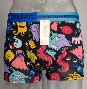 Pesail Boxershorts 4er Pack Herren Boxershorts bunter Mix, M - 2 XL, Baumwolle (Packung, 4er - Pack) mit Logoschriftzug am Wäschebund