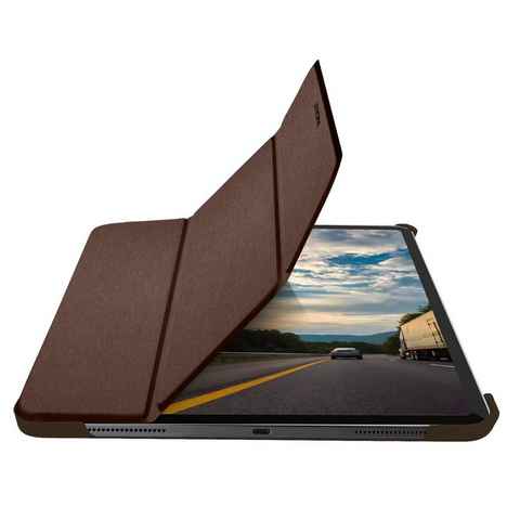 Macally Tablet-Hülle Schutz-Hülle Stand Smart Tasche Case Cover, passend für Apple iPad Pro 12,9" 4 2020, Apple Pencil kompatibel, Stand-Funktion, Magnet-Verschluss, leicht und flach, Ein-/Aus-Funktion