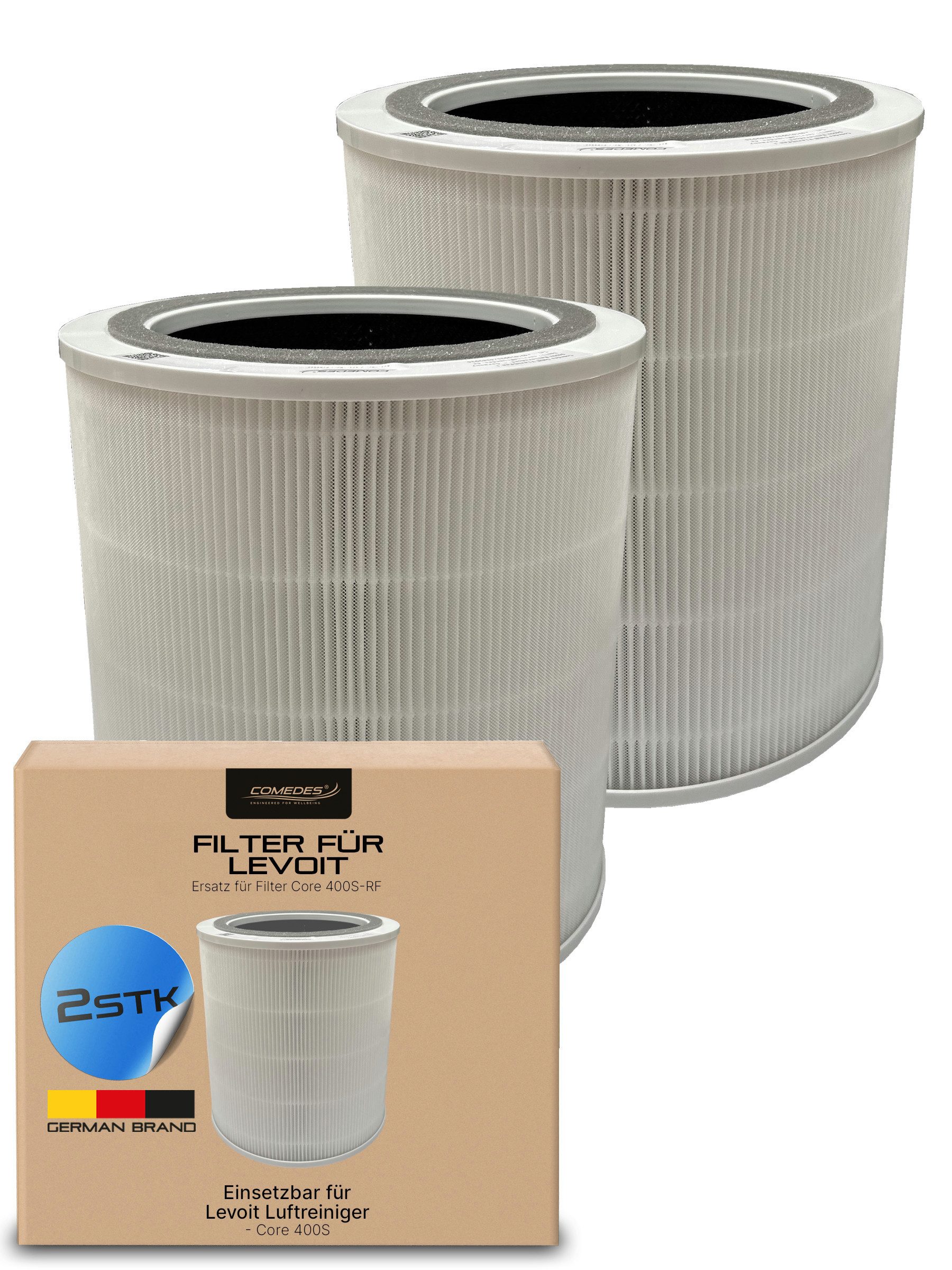 Comedes Ersatzfilter 2er Set Comedes Ersatzfilter passend für Levoit Core 400S, Zubehör für Luftreiniger Levoit Core 400S, einsetzbar statt Levoit Core 400S-RF