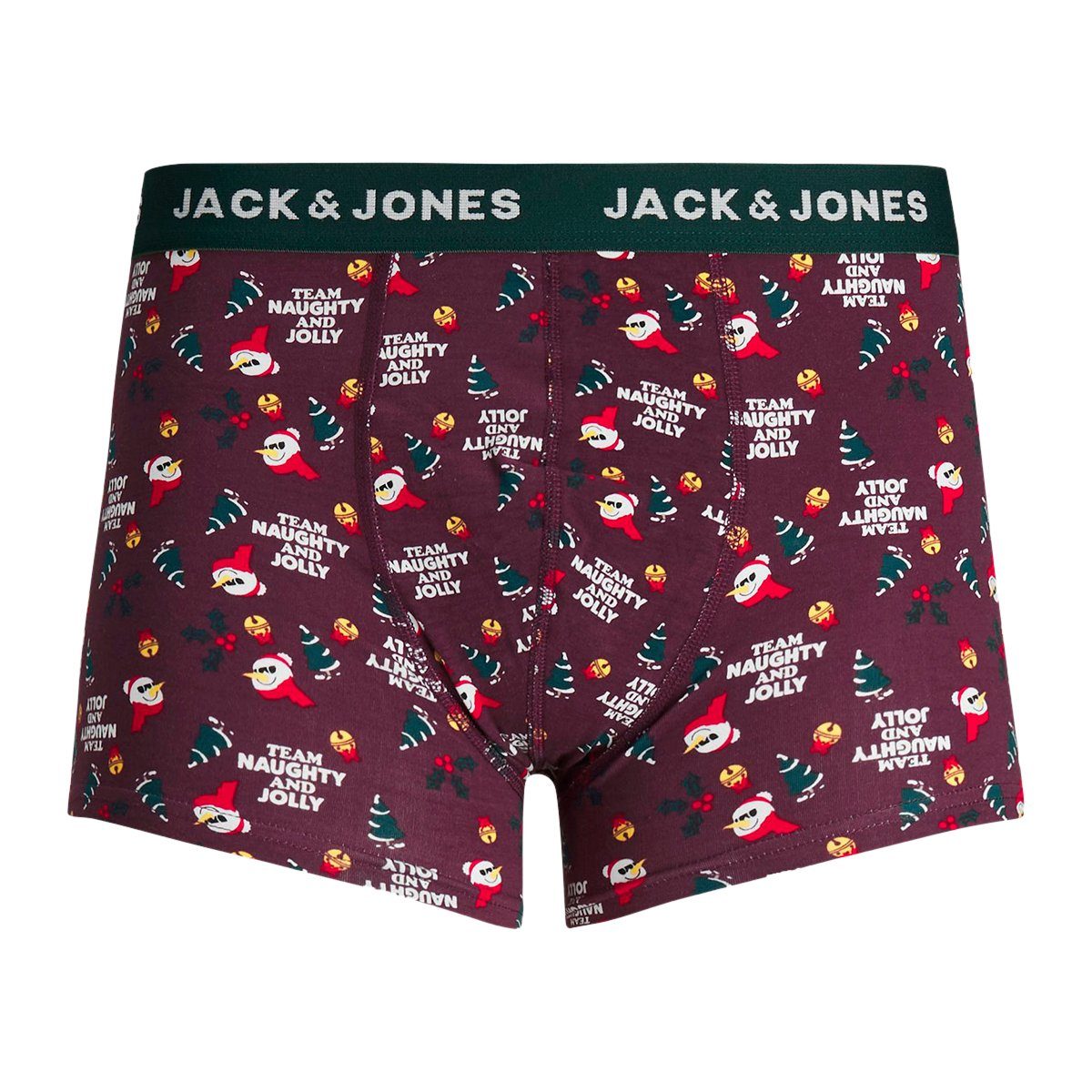 Wäsche/Bademode Boxershorts Jack & Jones Plus Boxershorts Übergrößen Herren Xmas Pants 3er-Pack weinrot/grün Jack & Jones (3 Stü