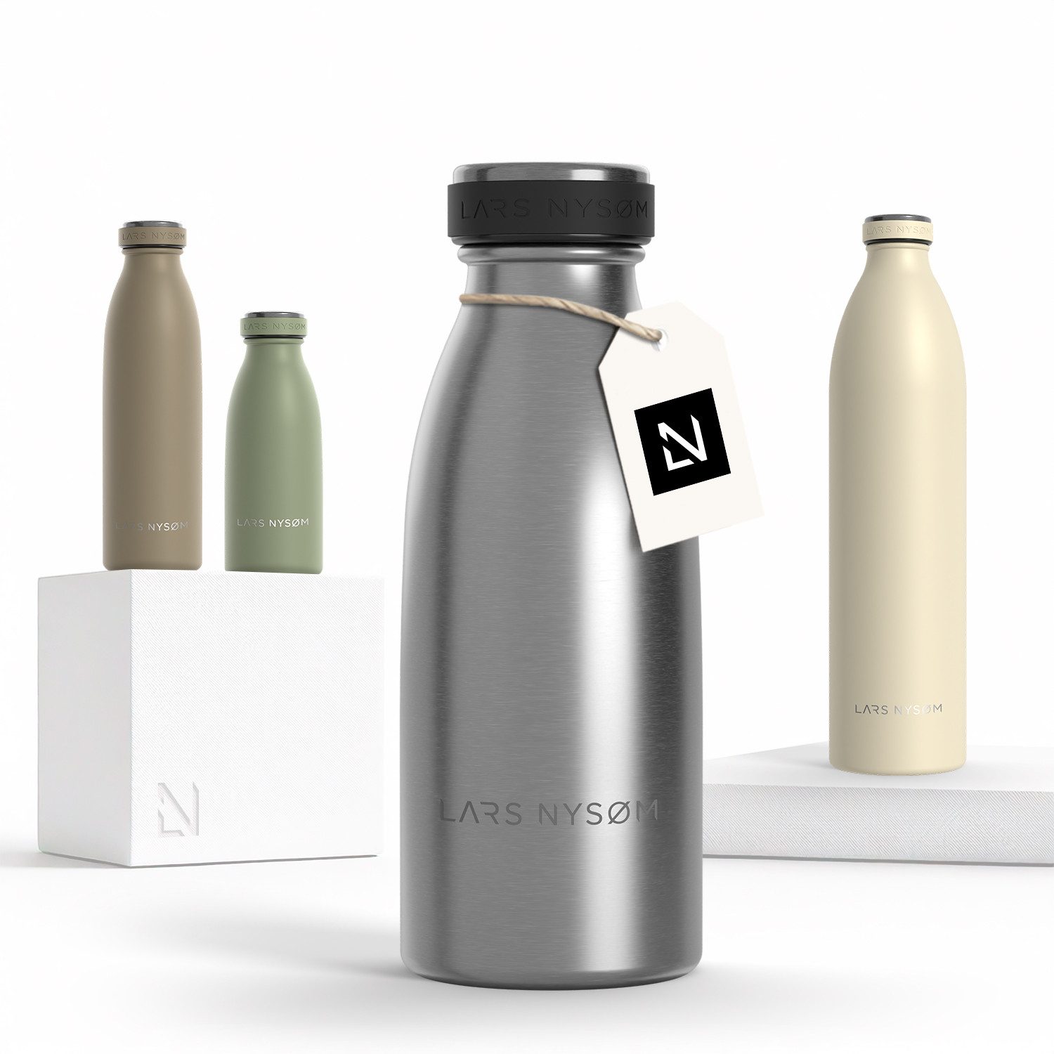 LARS NYSØM Thermoflasche Ren, Isolierflasche mit Vakuum Isolierung: 12h heiß / 24h kühl