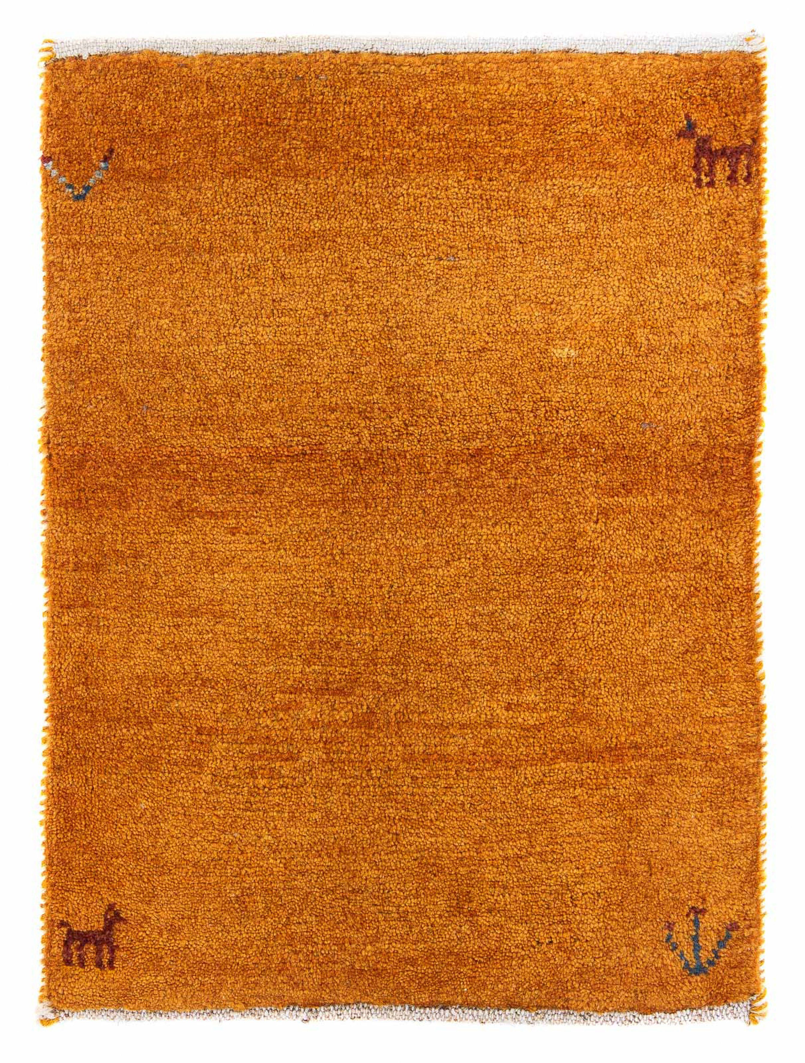 Wollteppich Gabbeh - Loribaft Höhe: Perser Wohnzimmer, Handgeknüpft, - 40 rechteckig, mit 12 cm Zertifikat 60 orange, mm, Einzelstück - morgenland, x