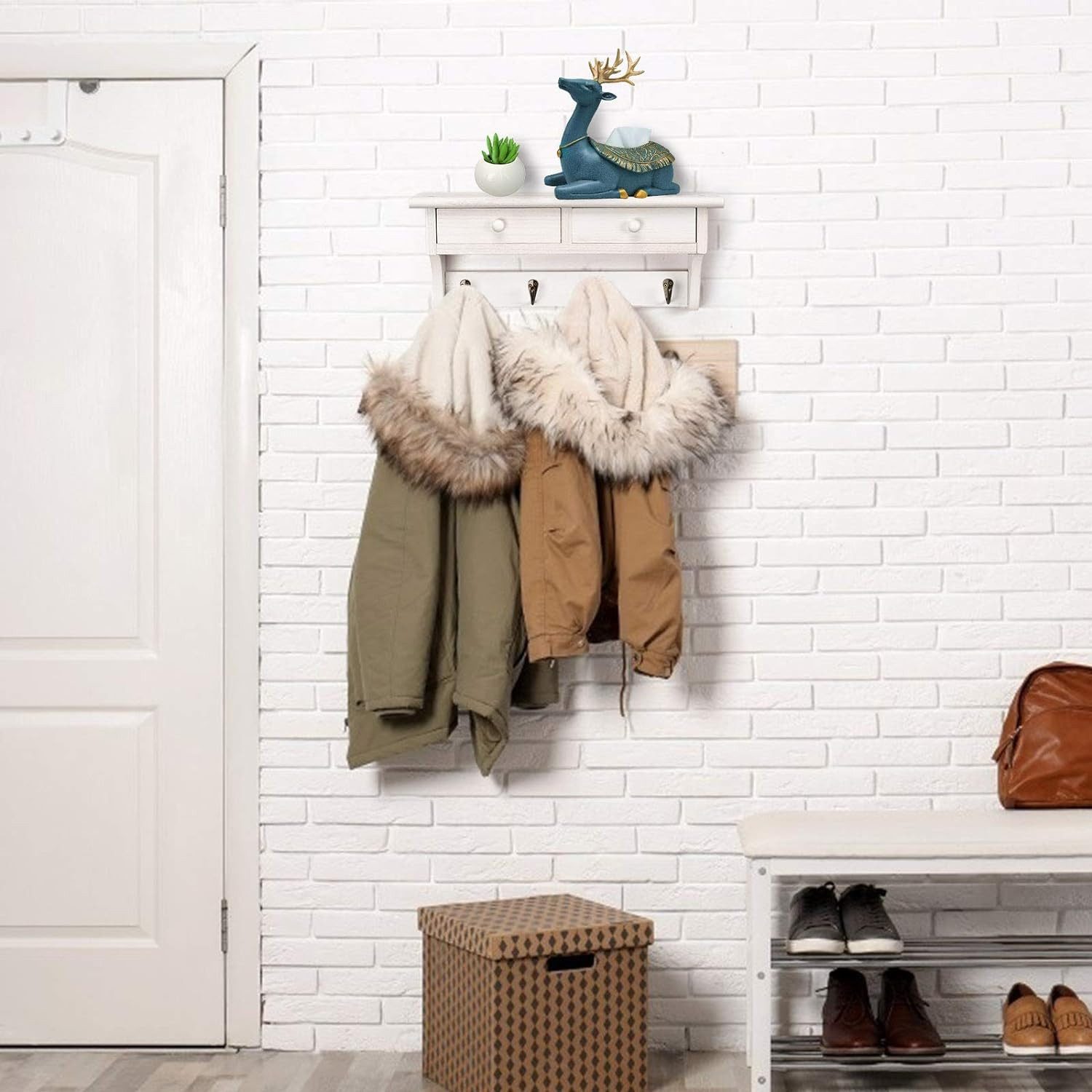Emfogoo Wandgarderobe aus Rustikale Holz mit günstig online kaufen