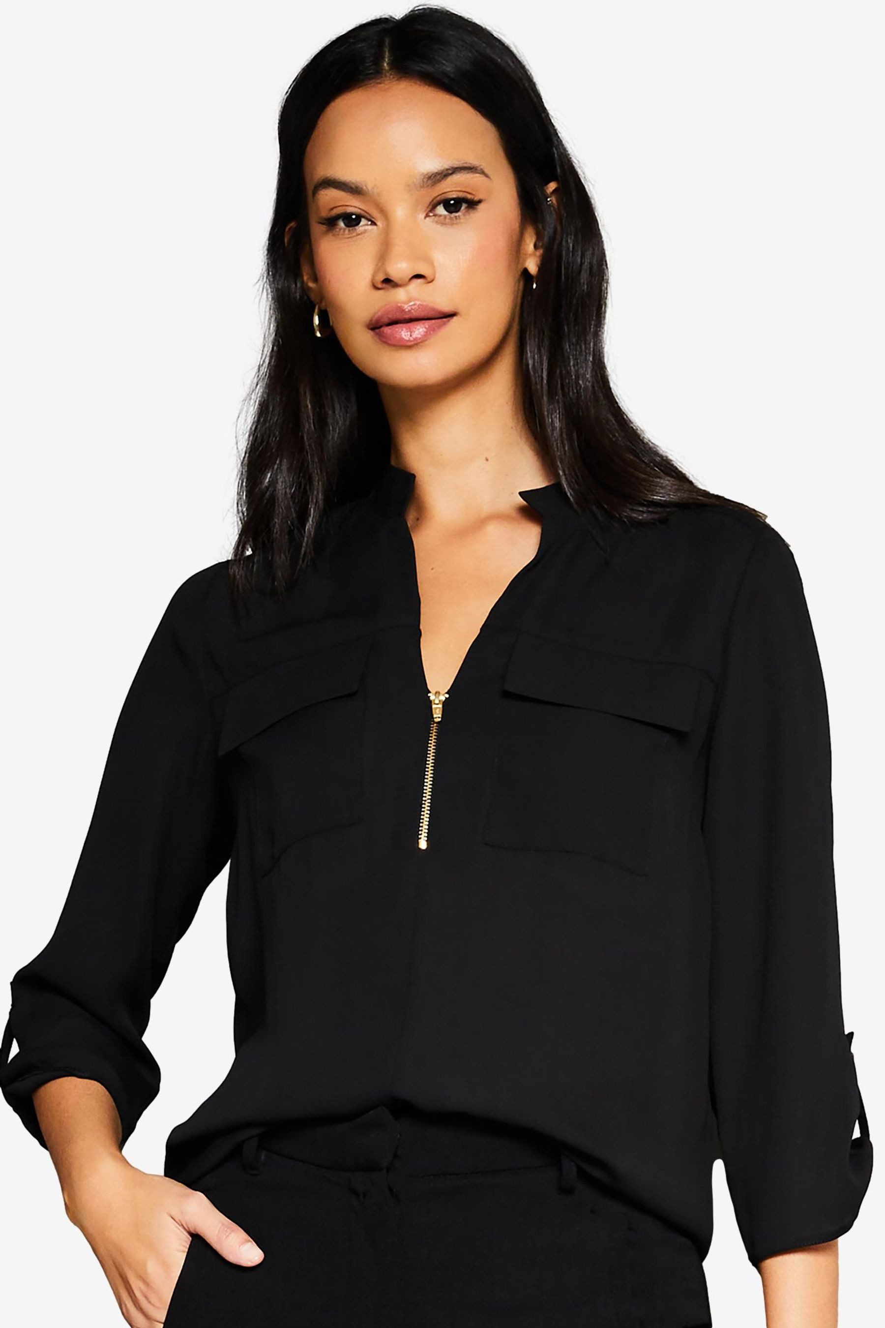 LIPSY Langarmbluse Lipsy Bluse mit Utility-Tasche, Regular (1-tlg) günstig online kaufen