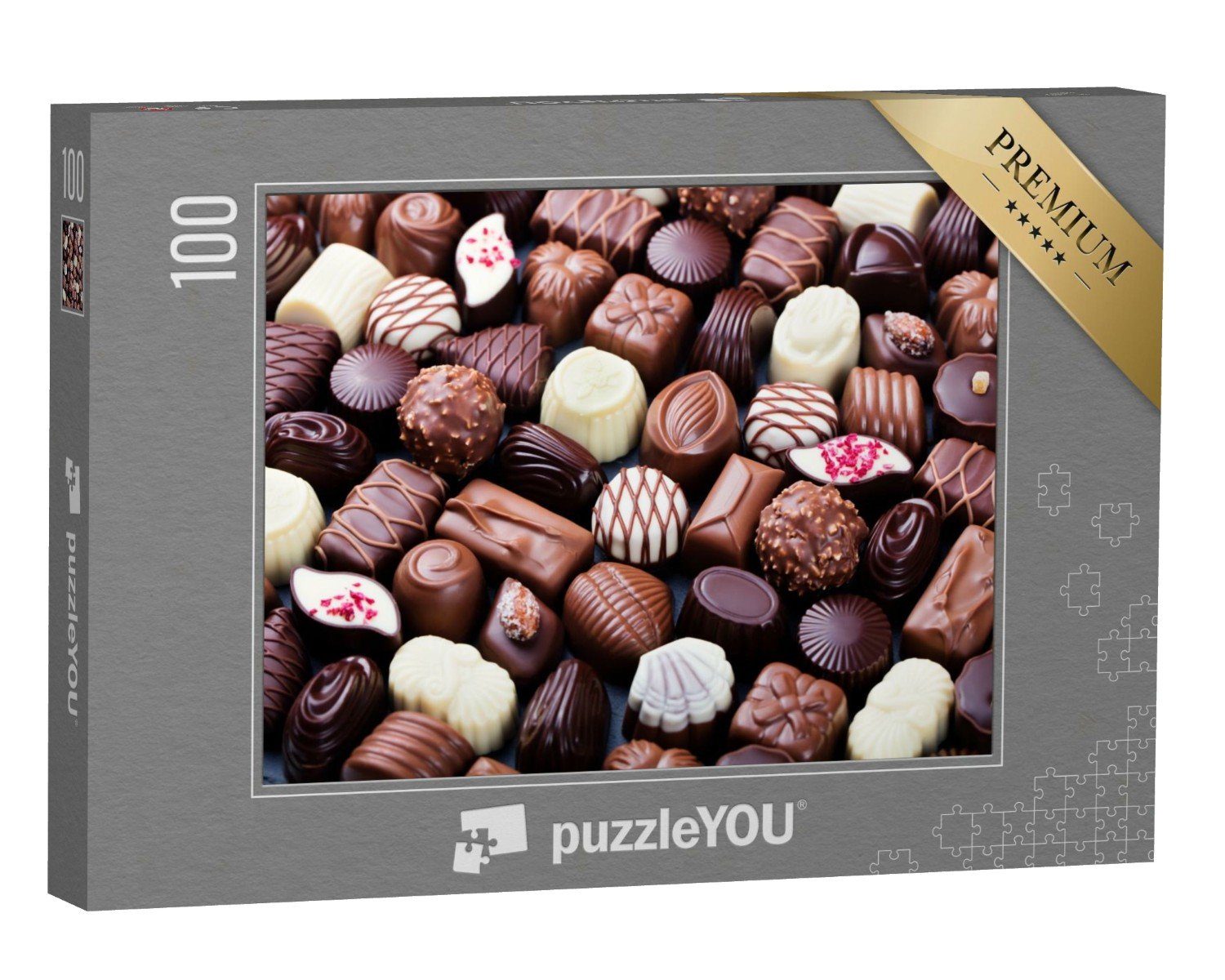 puzzleYOU Puzzle Schokoladenpralinen, köstlich und hausgemacht, 100 Puzzleteile, puzzleYOU-Kollektionen Candybar, Schokolade, Süßigkeiten