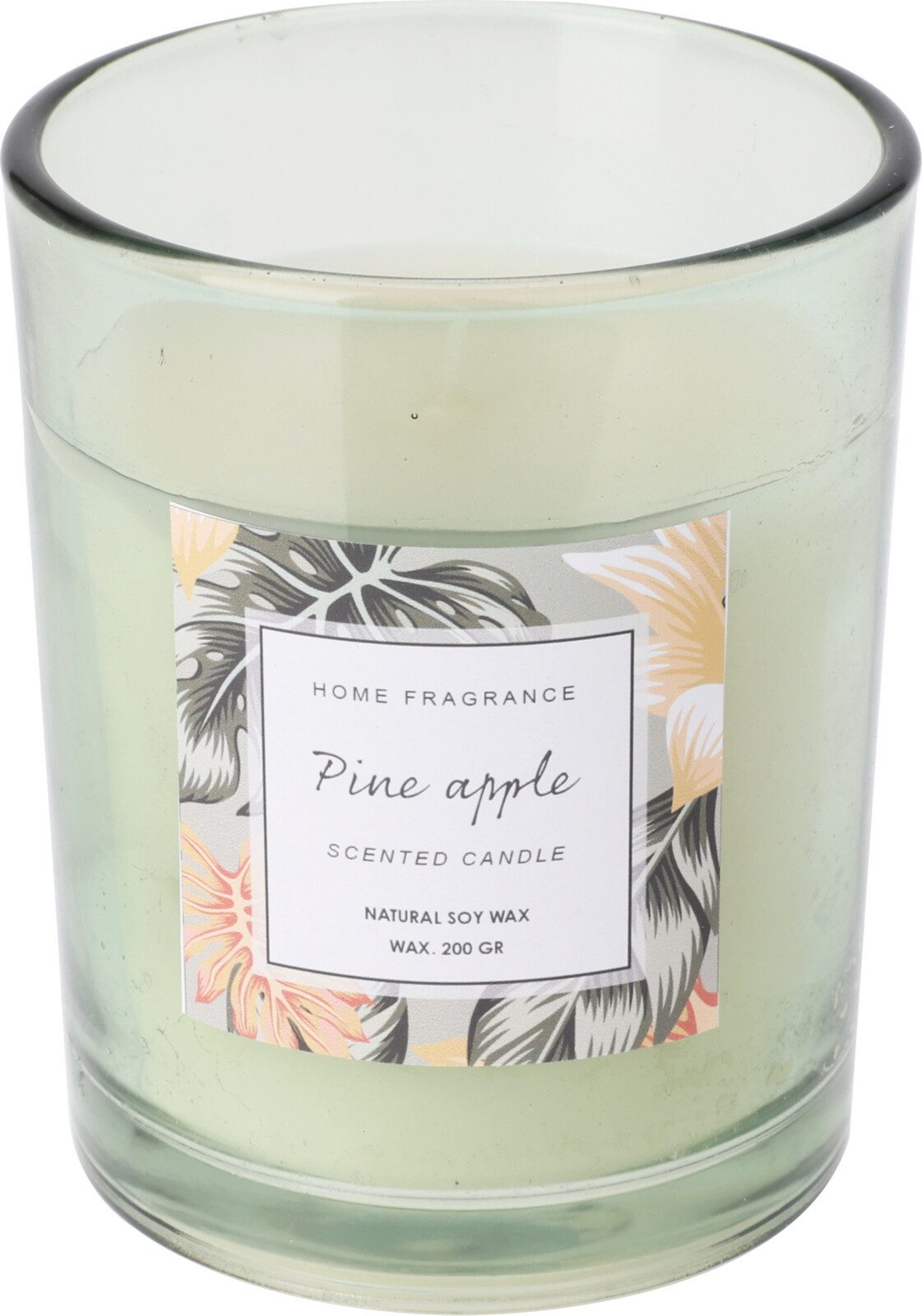 2474U Duftkerze "Pineapple" im Glas - verpackt in einem floralen Karton